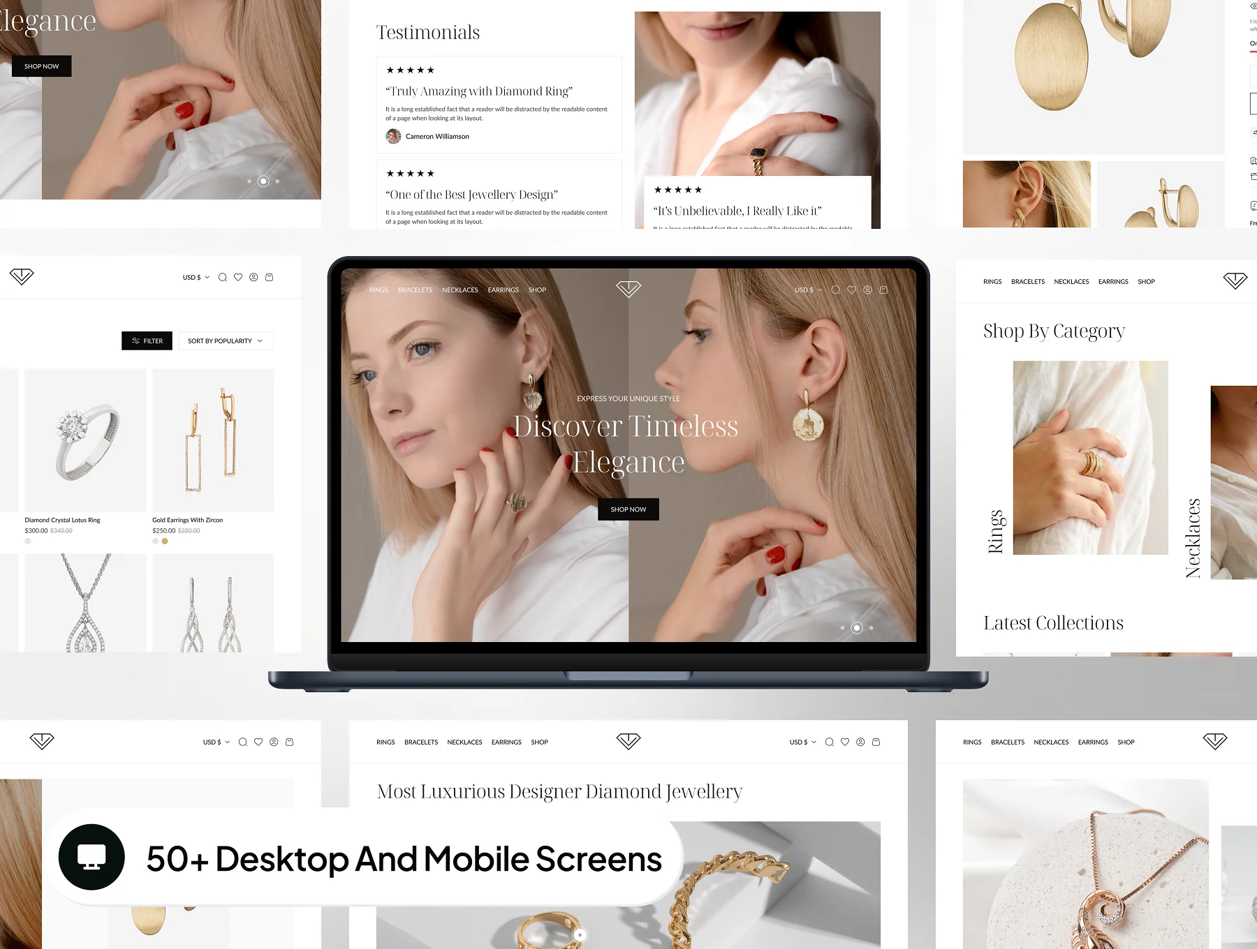 Gemjewel - Jewelry Ecommerce Website Framer Template 3