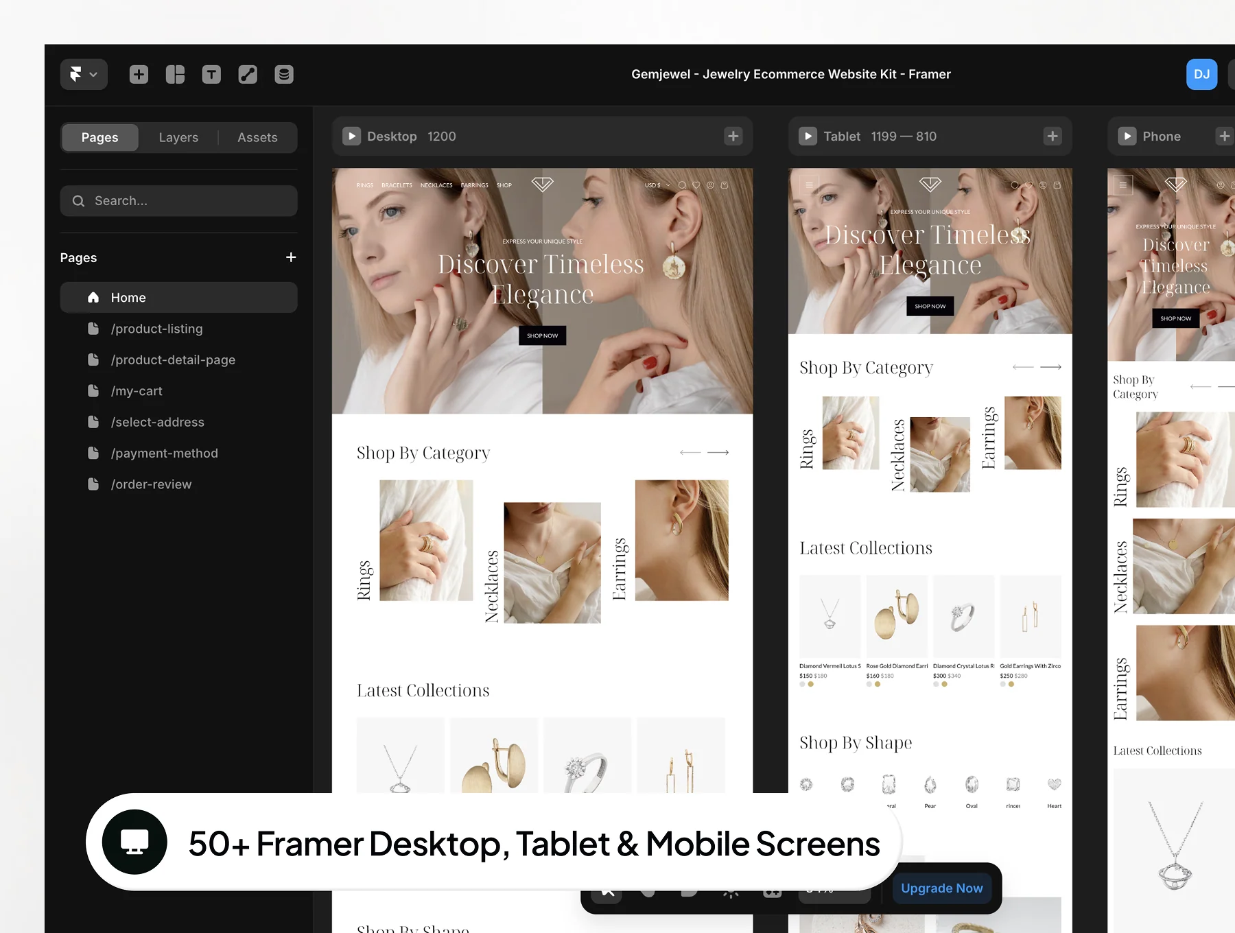 Gemjewel - Jewelry Ecommerce Website Framer Template 8
