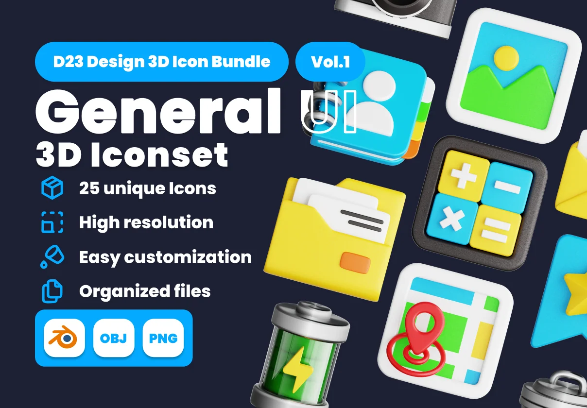 General UI 3D Illustration Pack Vol.1