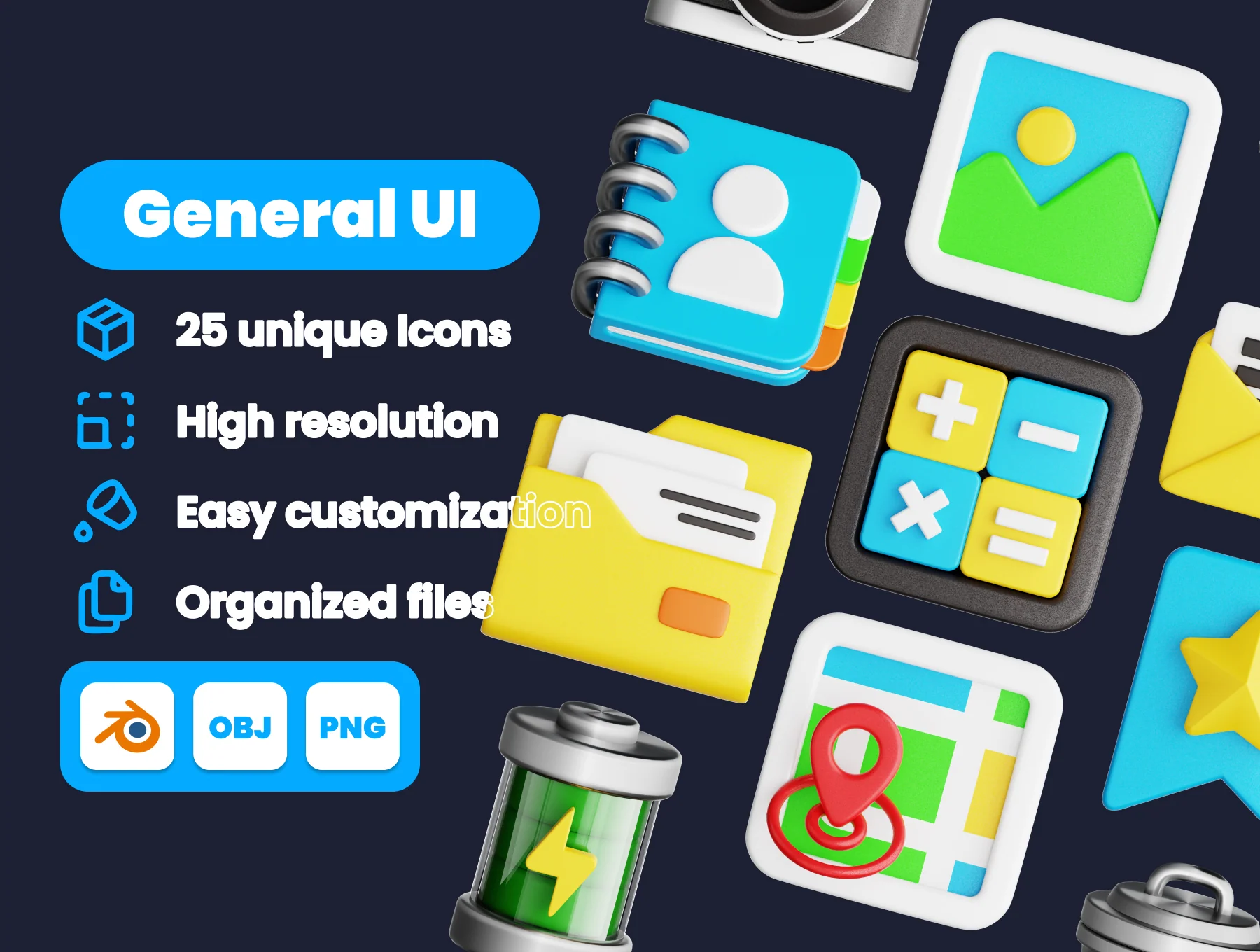 General UI 3D Illustration Pack Vol.1