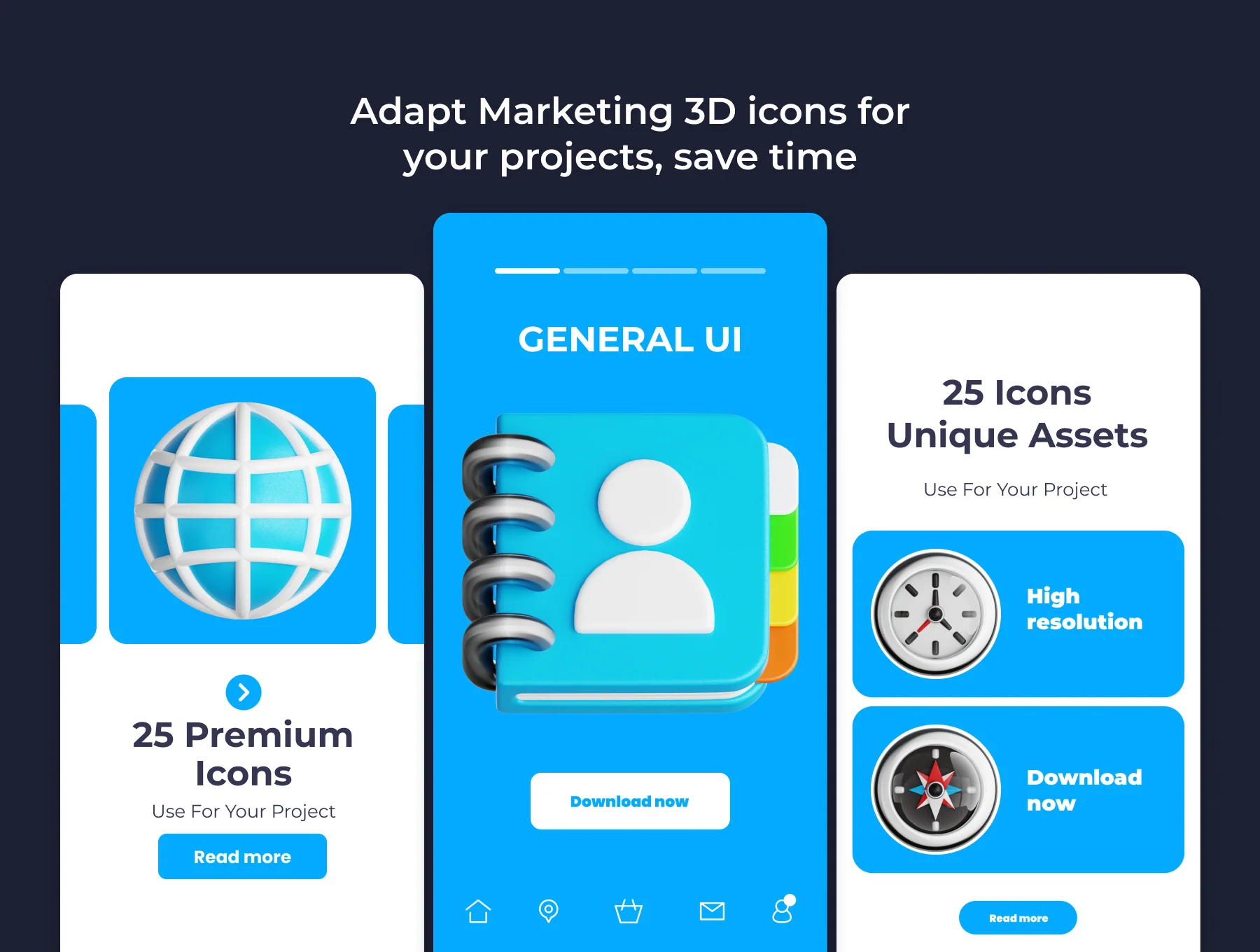 General UI 3D Illustration Pack Vol.1 3