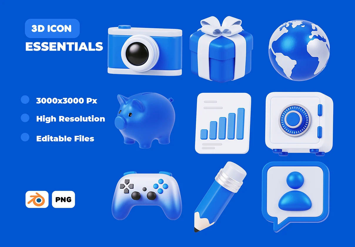Essential 3D Icon Pack