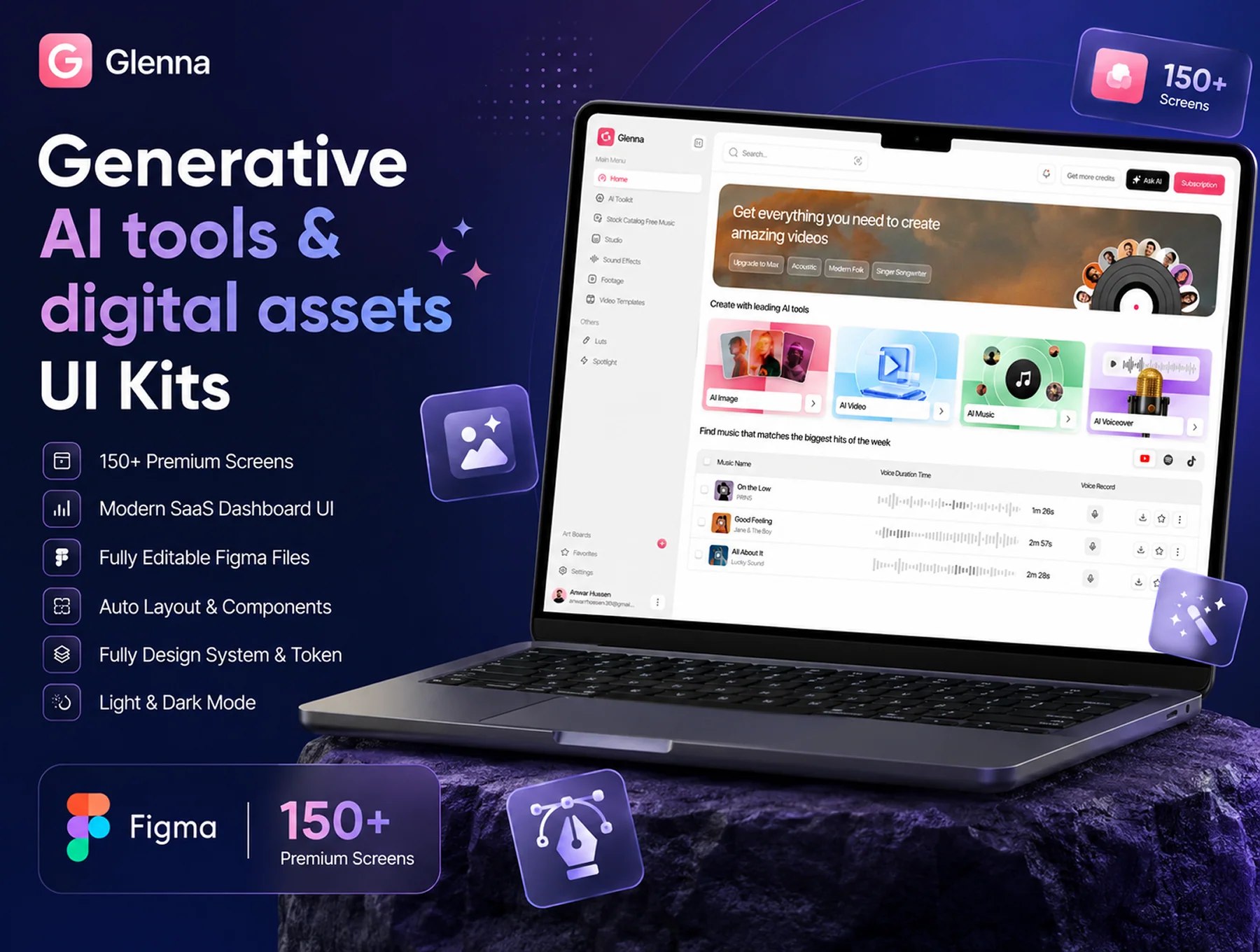 Generative AI Tools & Digital Assets UI Kit Design