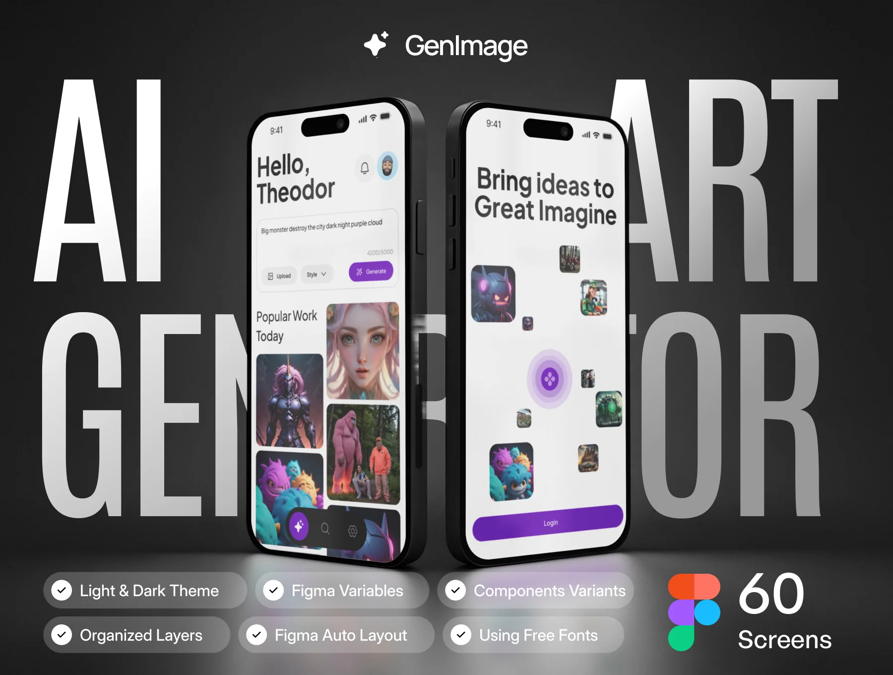 GenImage - AI Art Generator UI KIT