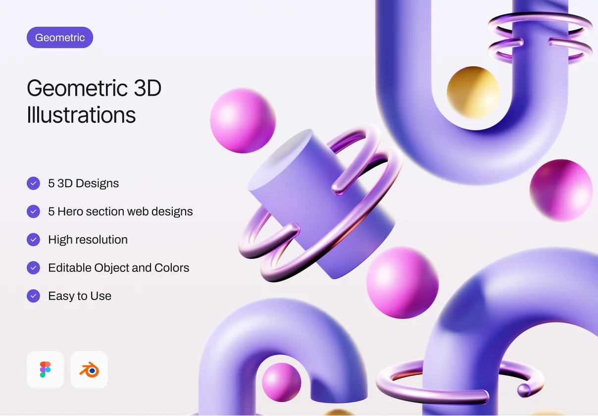 Geometric 3D Illustrations