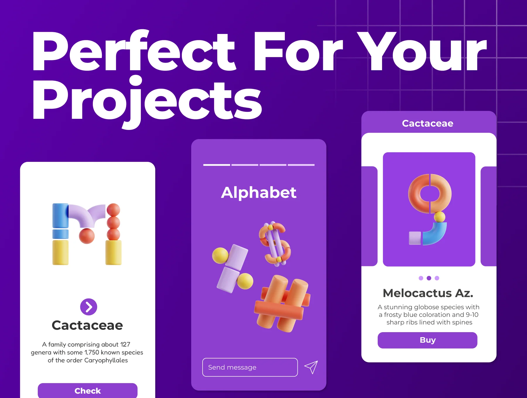 Geometric Alphabet 3D Icon Set 4