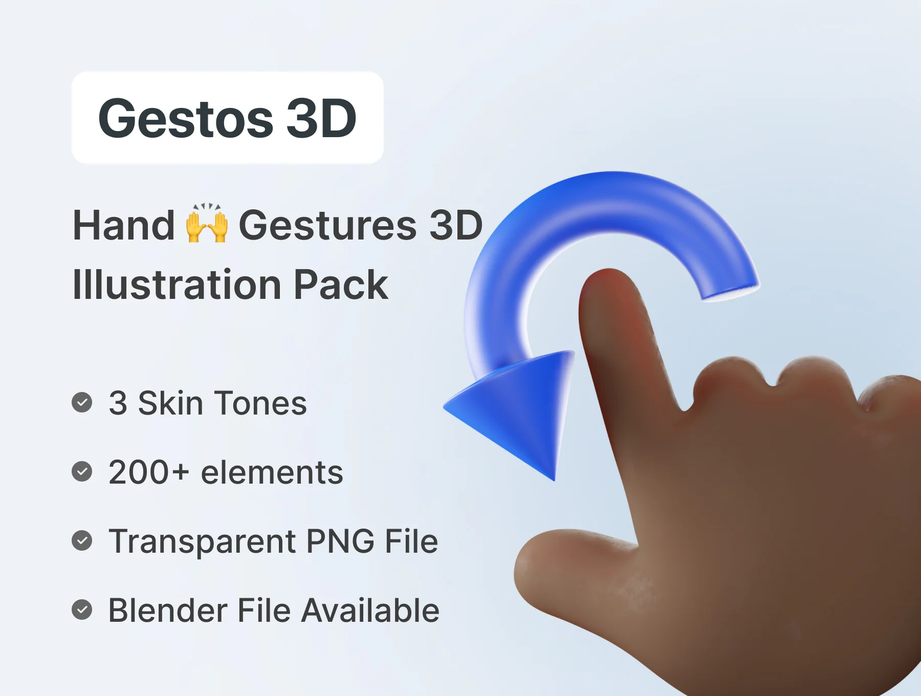 Gestos – Best Hand Gestures 3D illustration Pack
