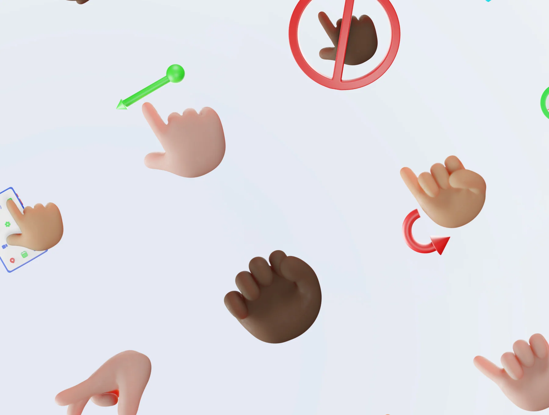 Gestos – Best Hand Gestures 3D illustration Pack 5