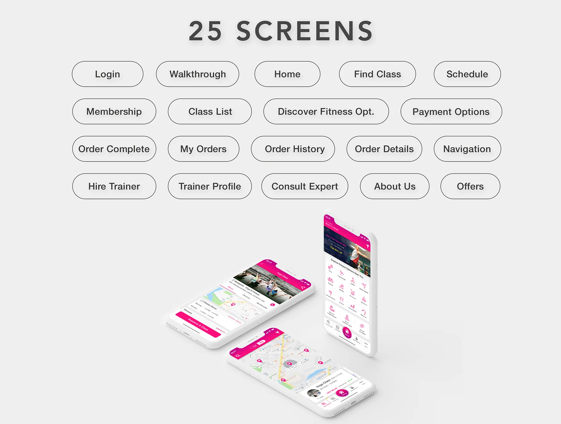 GET FIT - Find NearBy Fitness Classes App UI Kit 3
