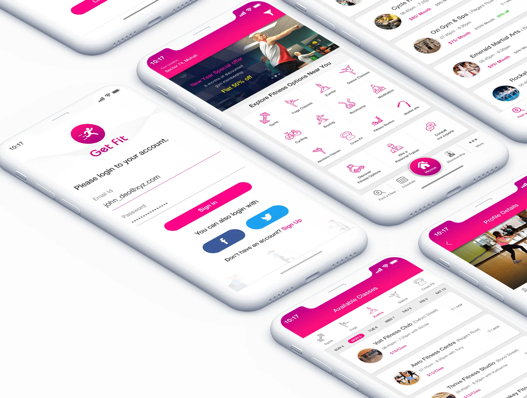 GET FIT - Find NearBy Fitness Classes App UI Kit 7