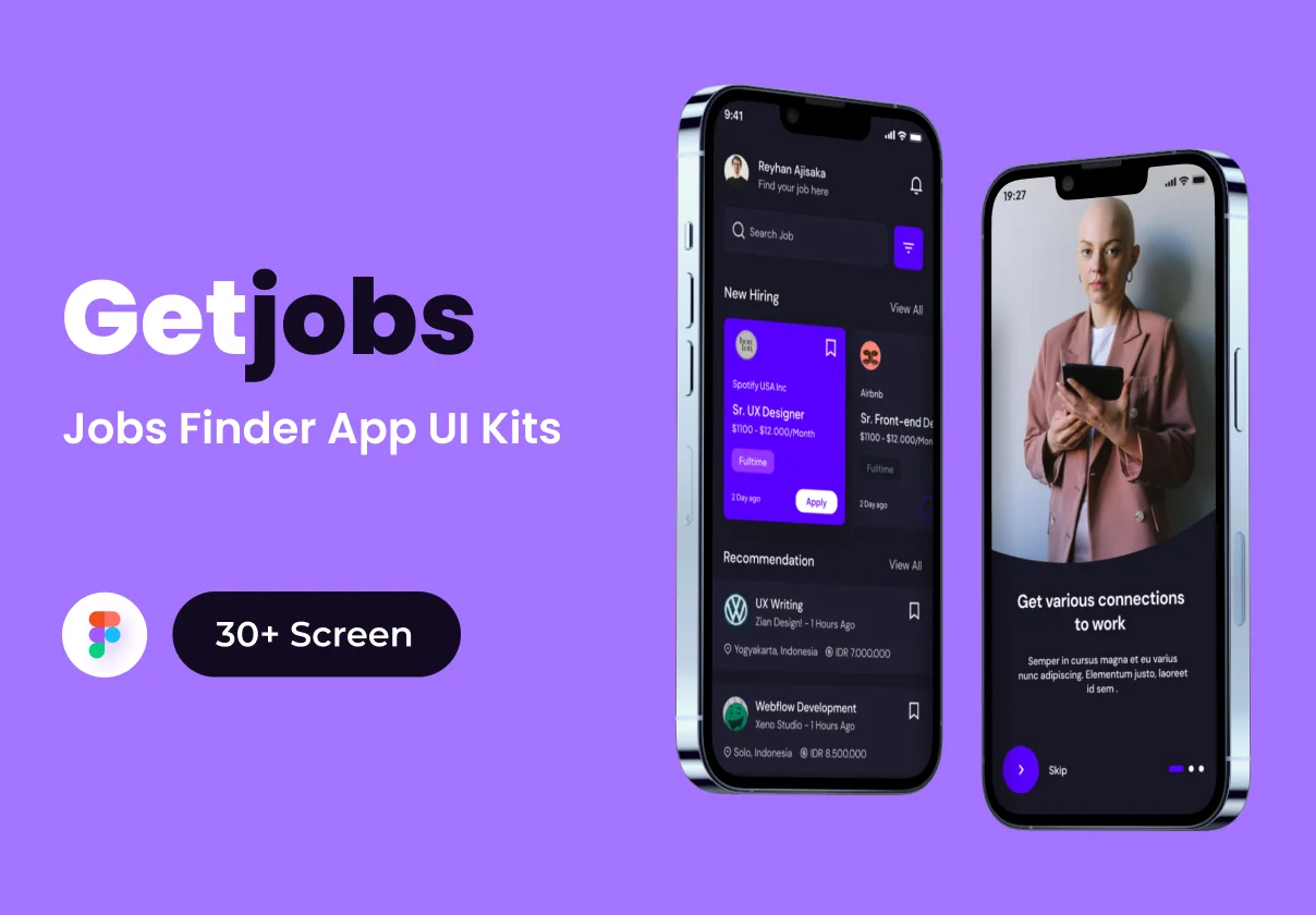 Getjobs - Jobs Finder App UI Kits