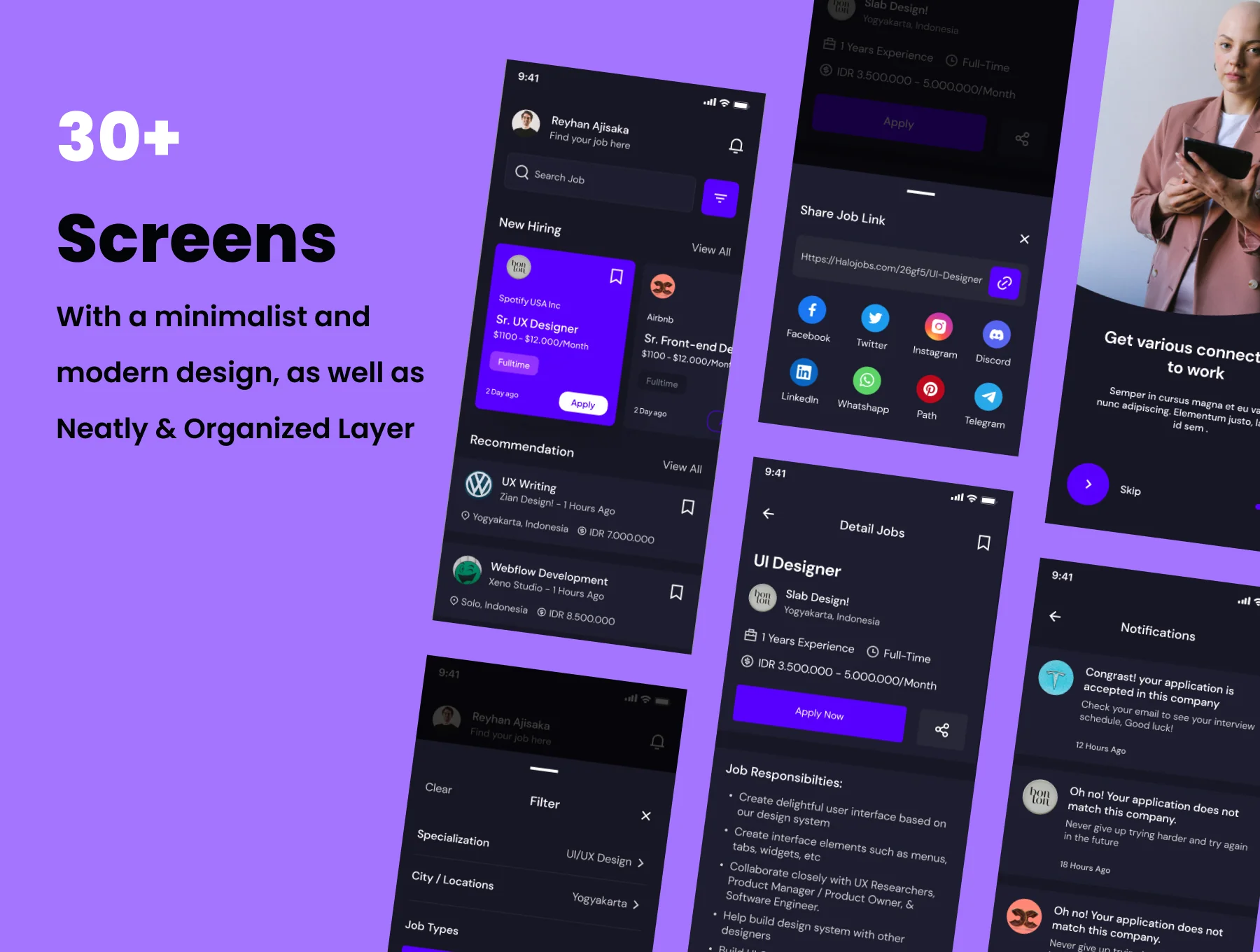 Getjobs - Jobs Finder App UI Kits 2