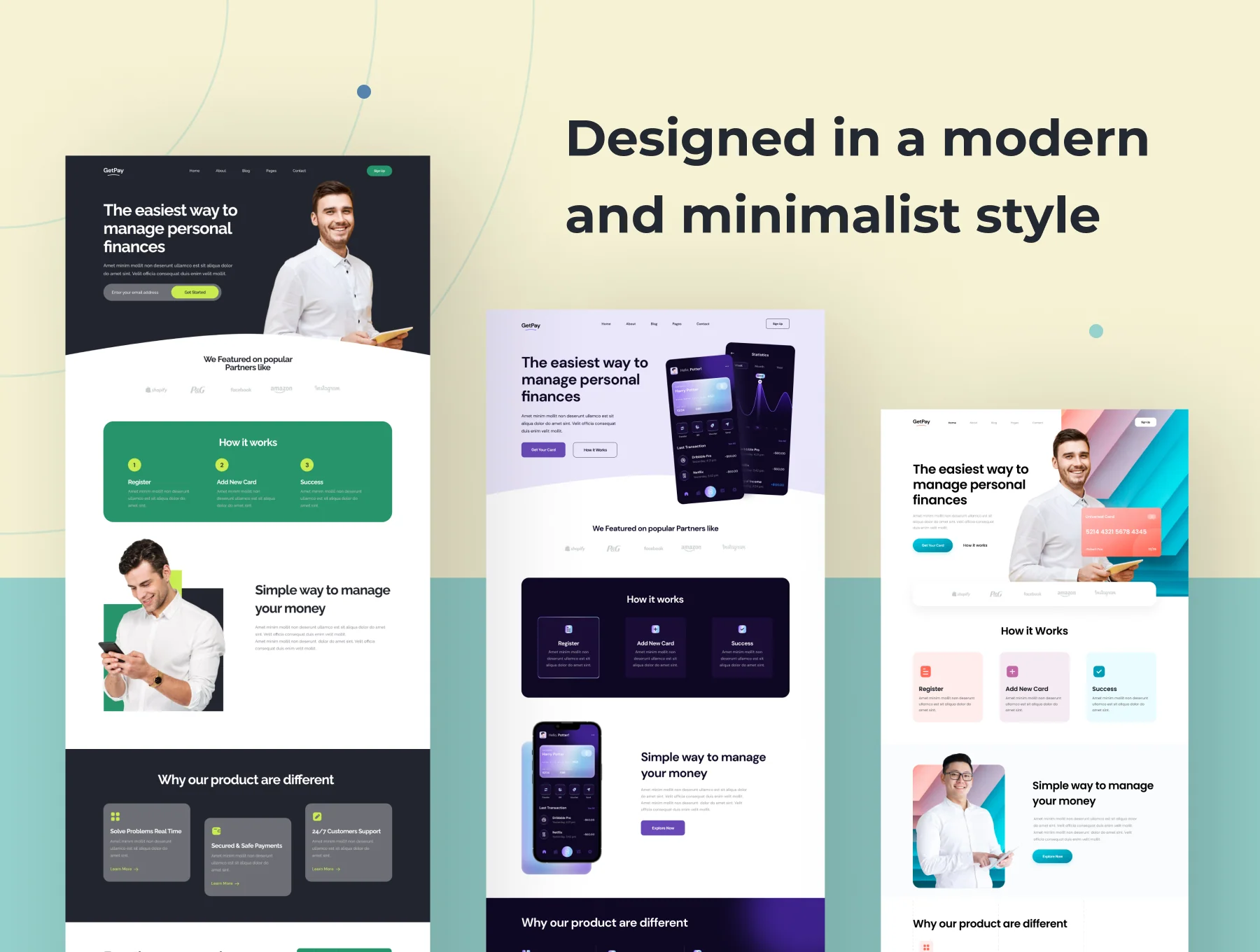 GetPay - 6 Unique Finance Landing Pages 2