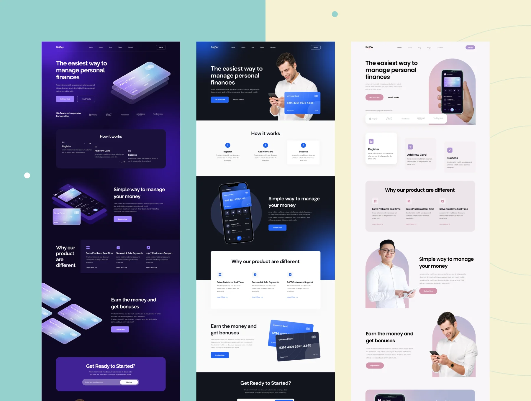 GetPay - 6 Unique Finance Landing Pages 6