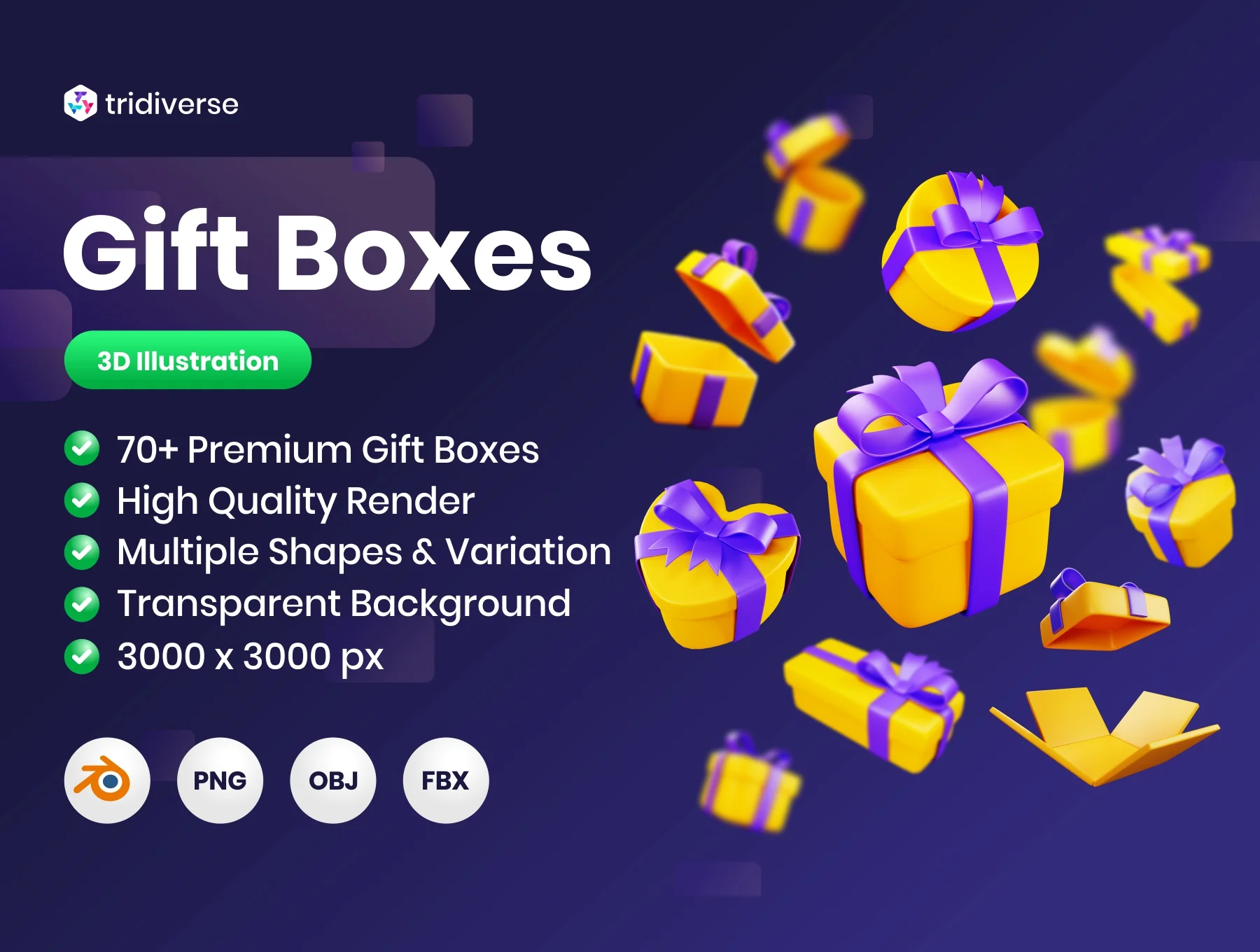Gift Boxes - 3D Illustration