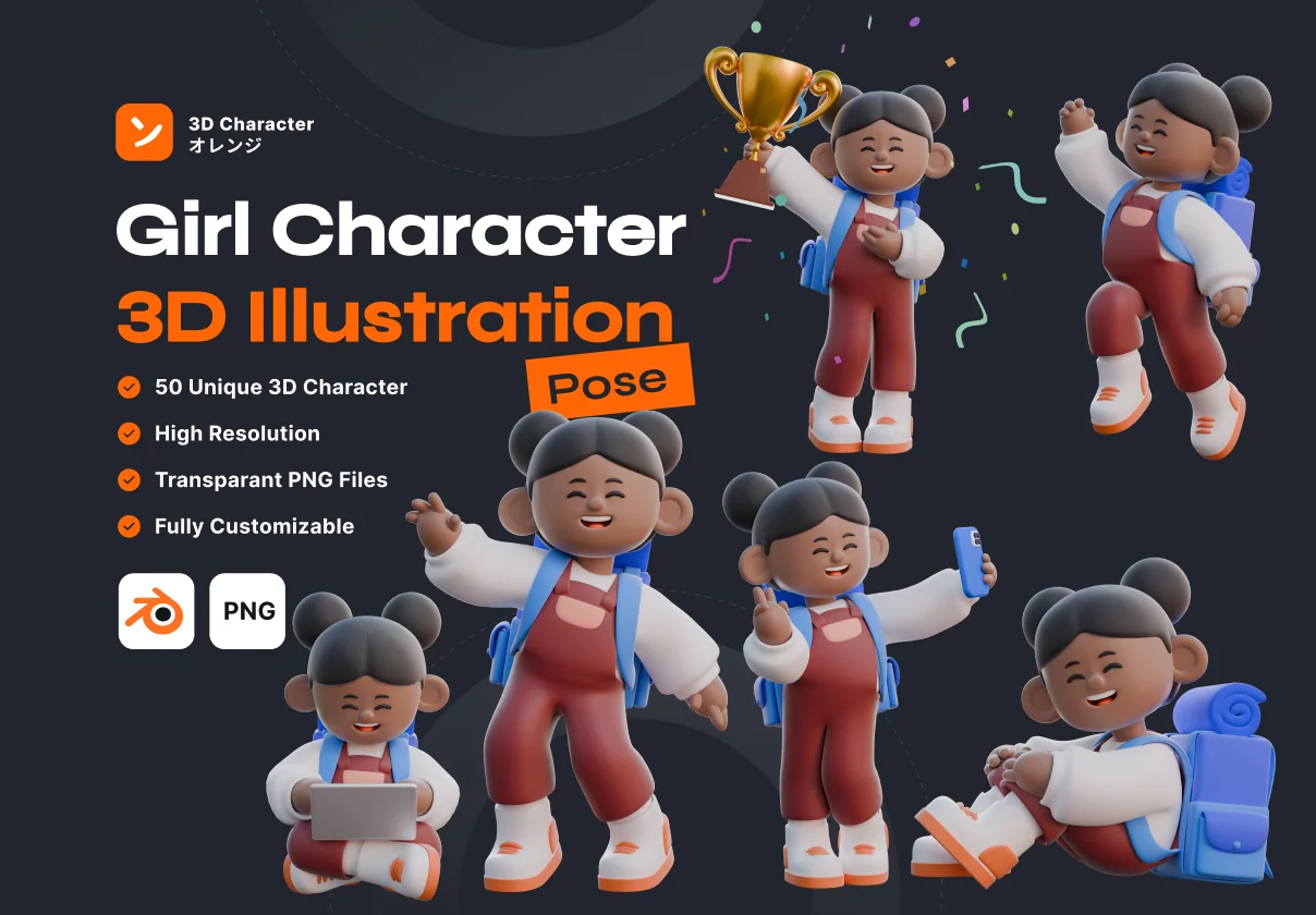 Girl 3D Character Poses