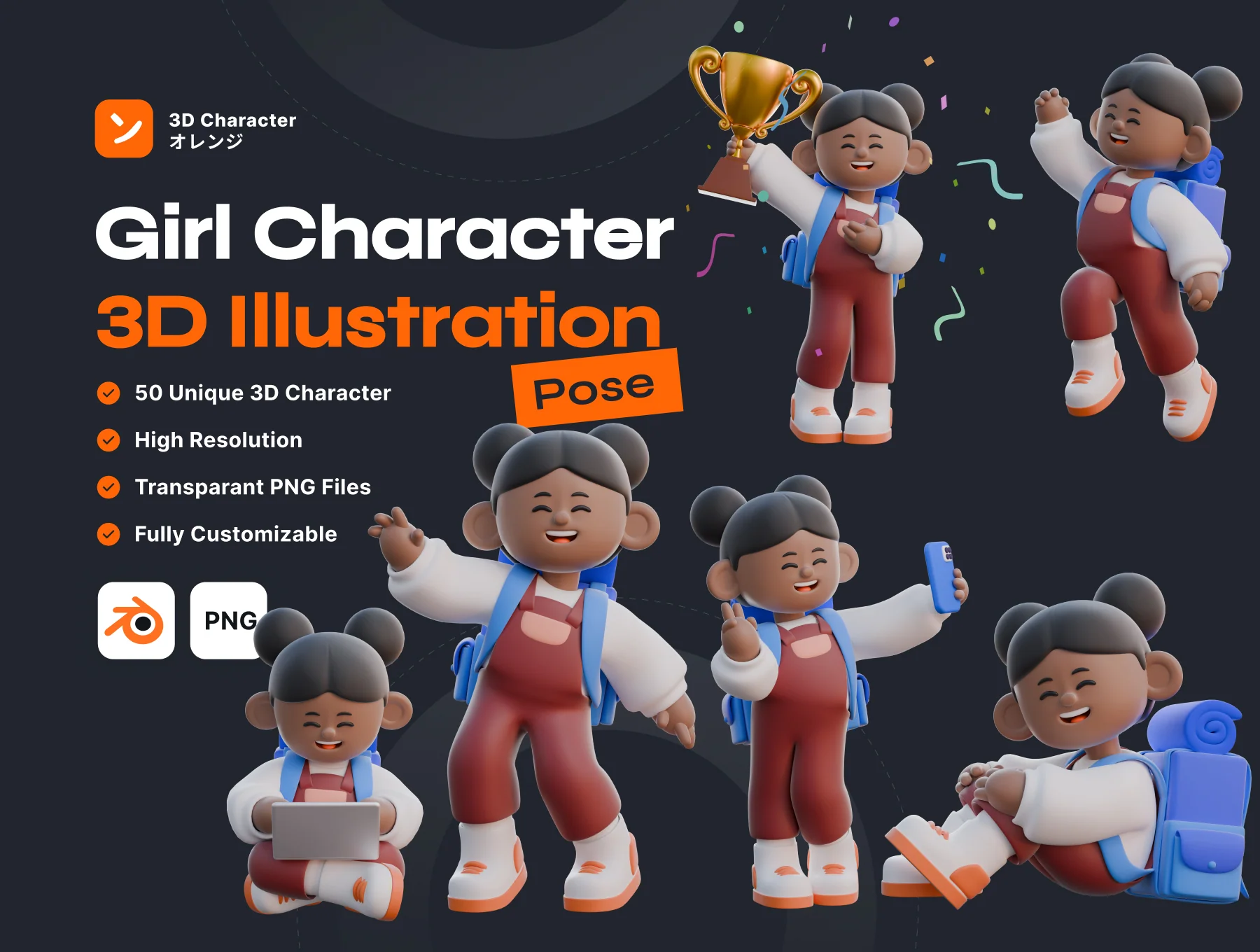 Girl 3D Character Poses