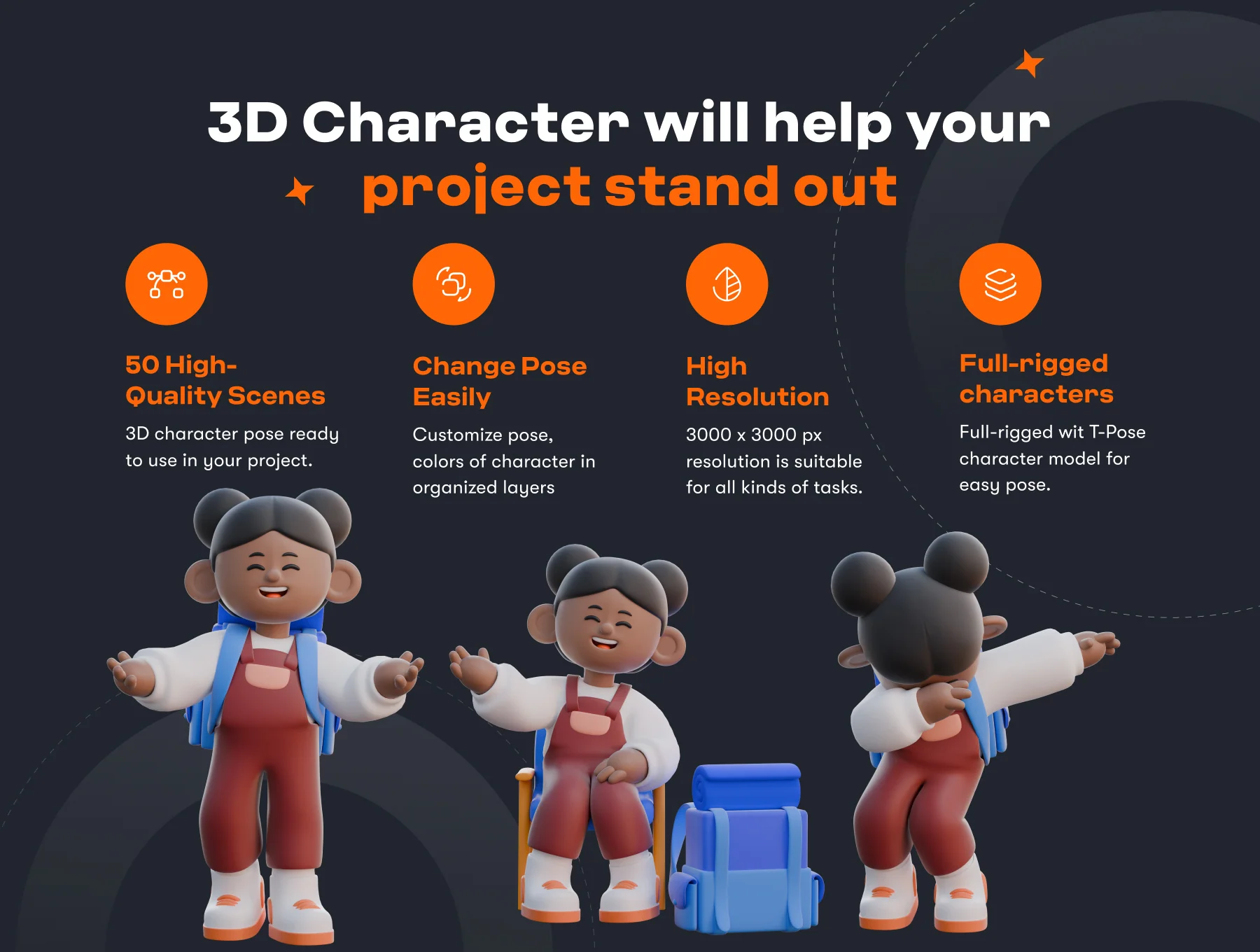 Girl 3D Character Poses 2