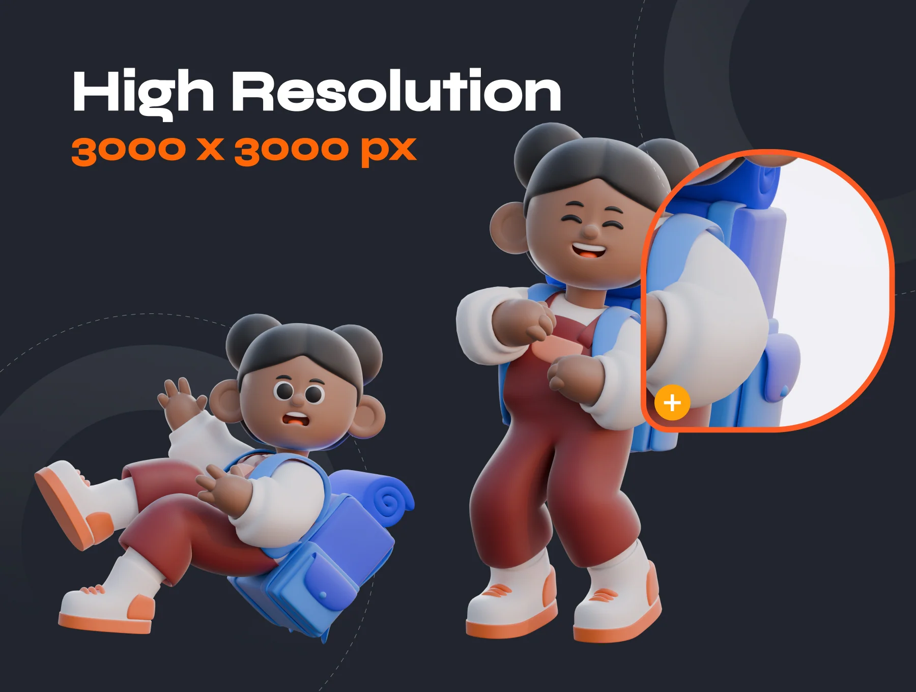 Girl 3D Character Poses 3