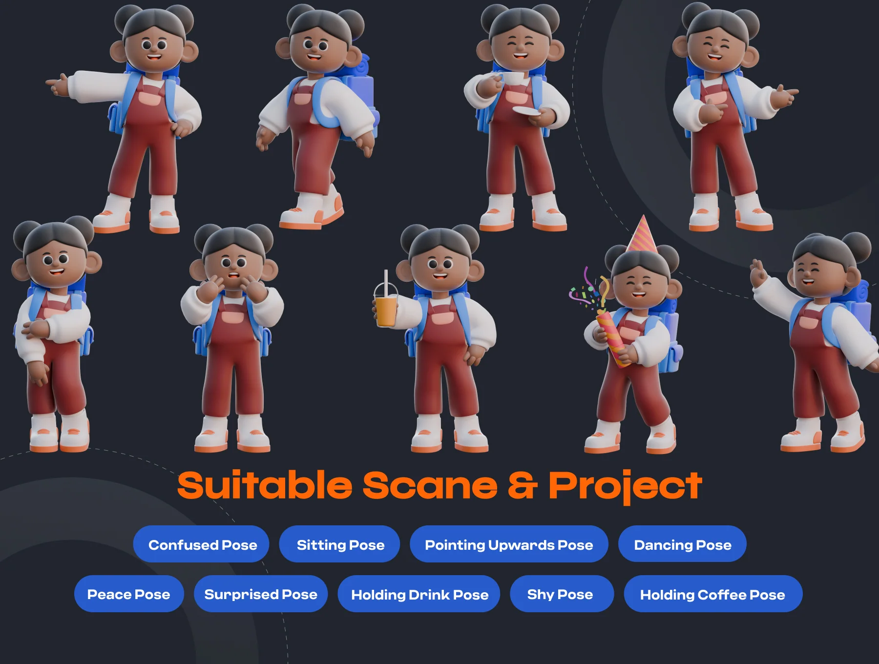 Girl 3D Character Poses 4