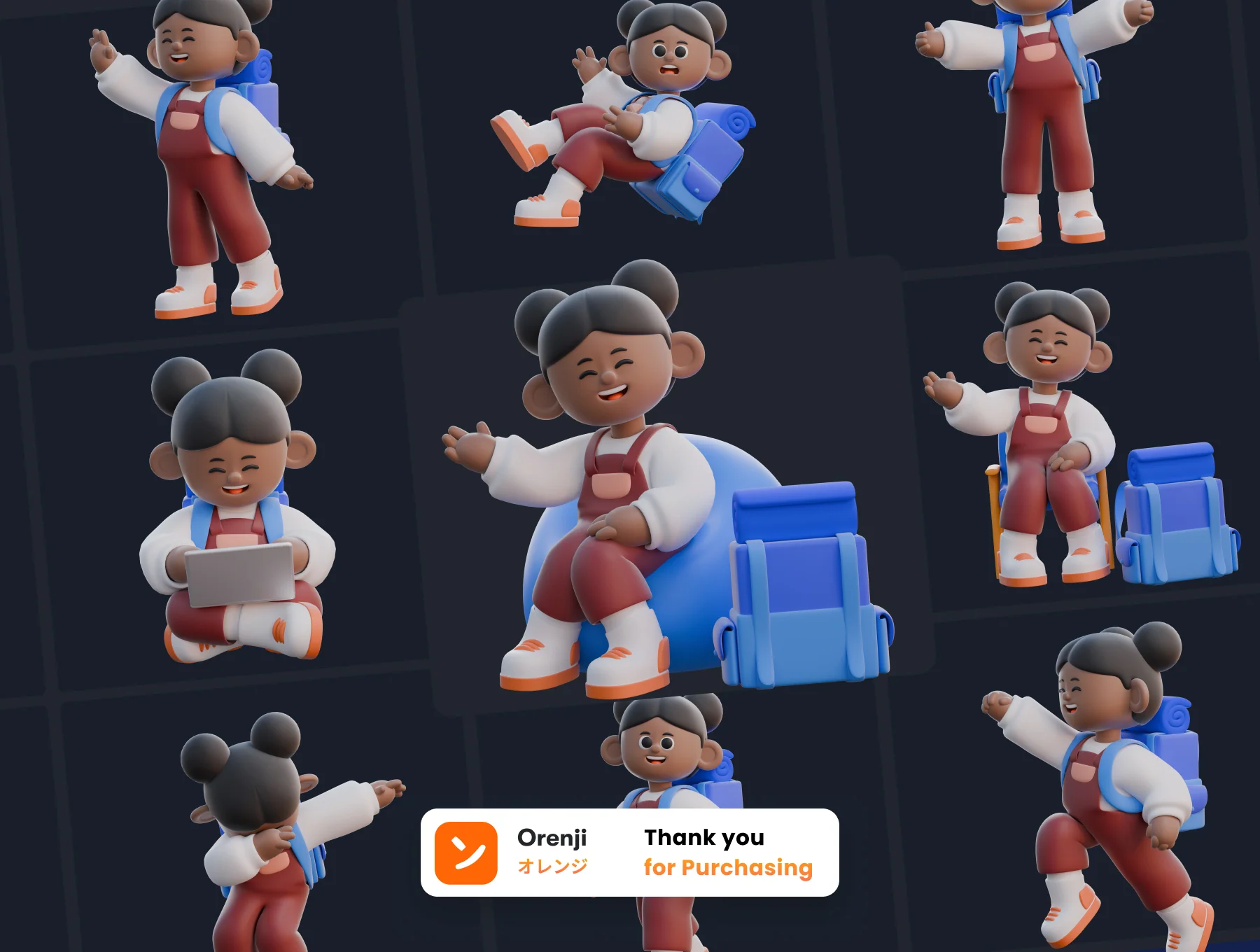Girl 3D Character Poses 8