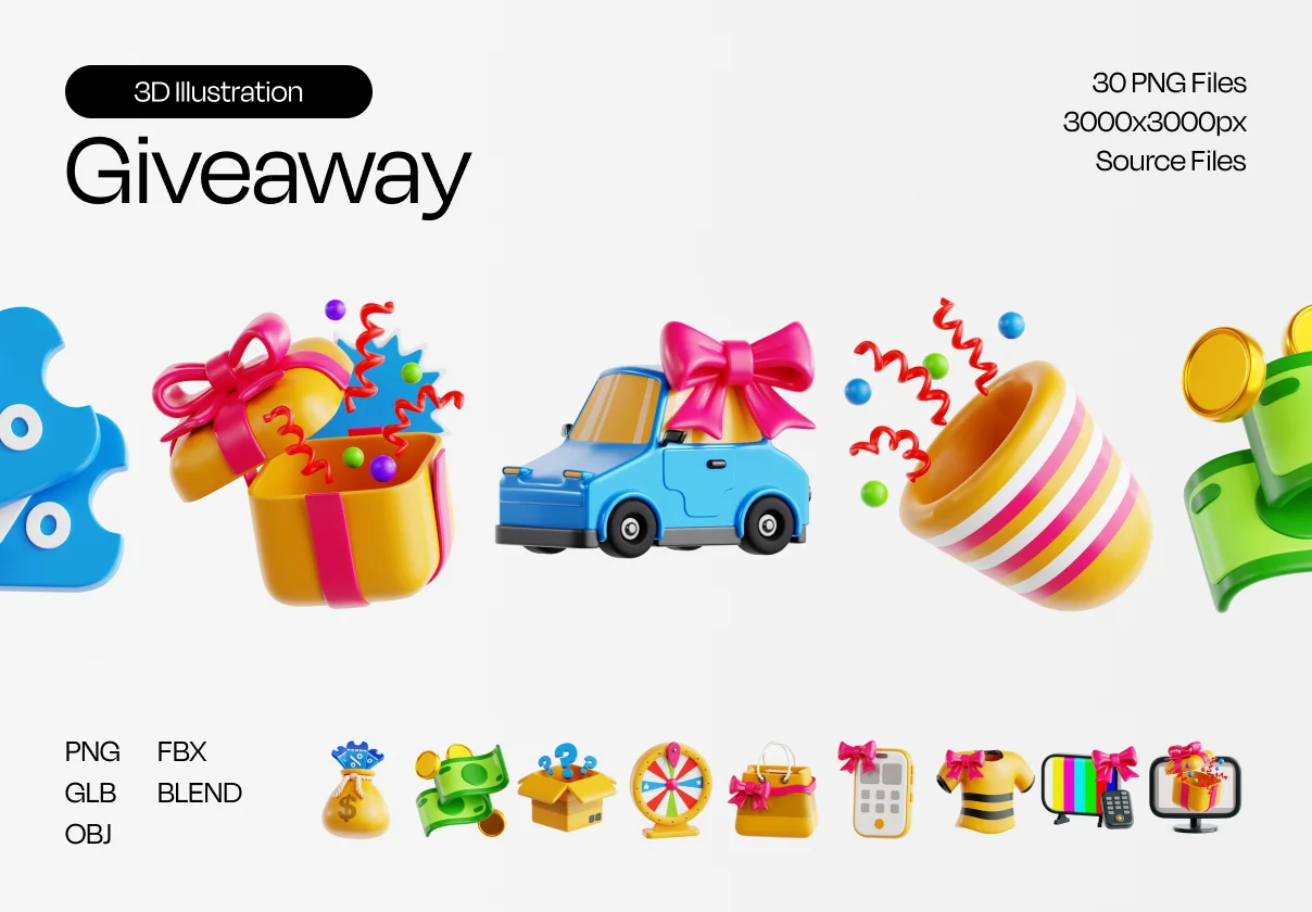 Giveaway 3D Illustration