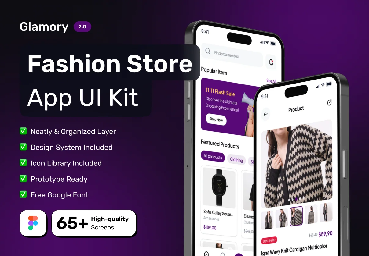 GLAMORY - Fashion Store Mobile App UI Kit