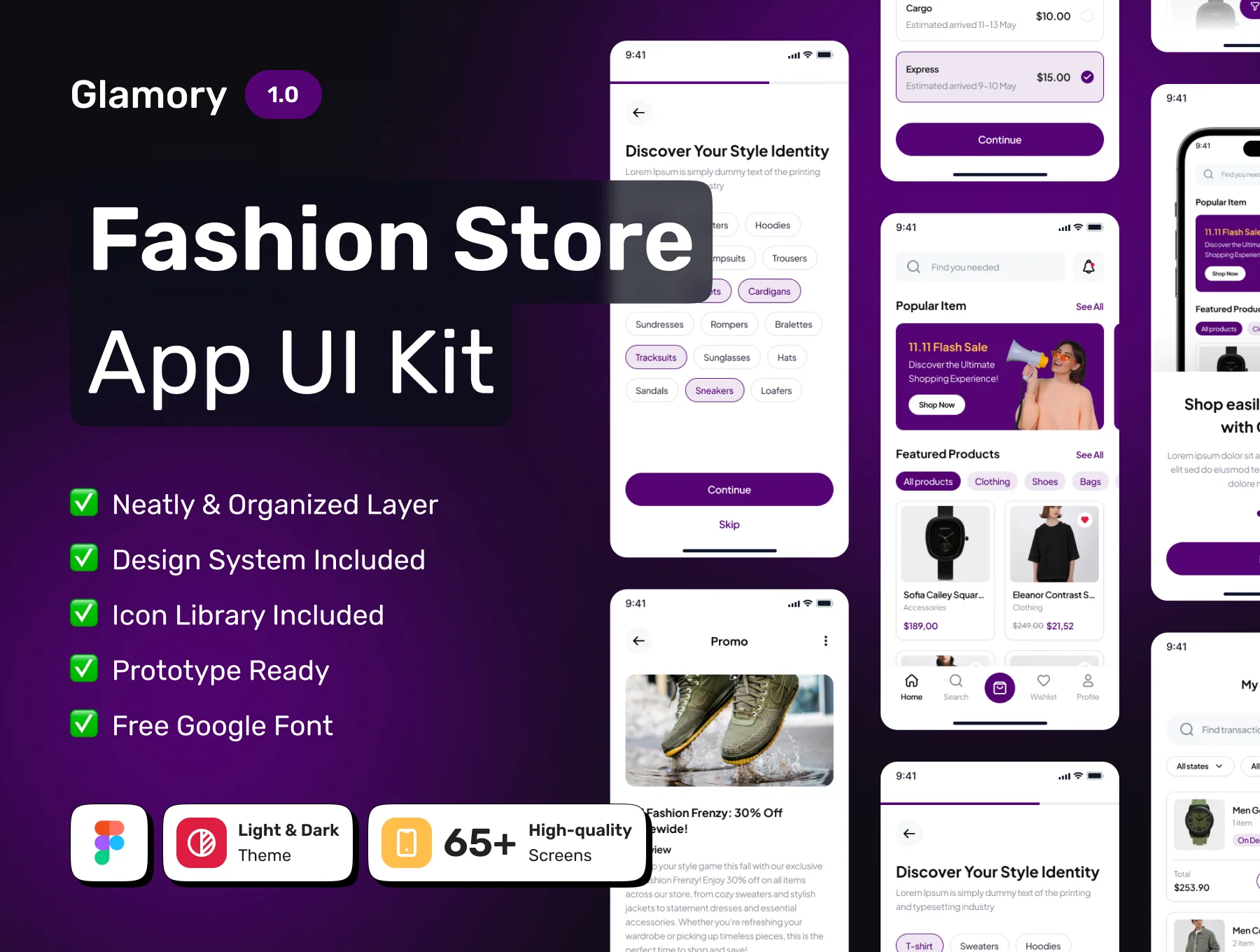 GLAMORY - Fashion Store Mobile App UI Kit