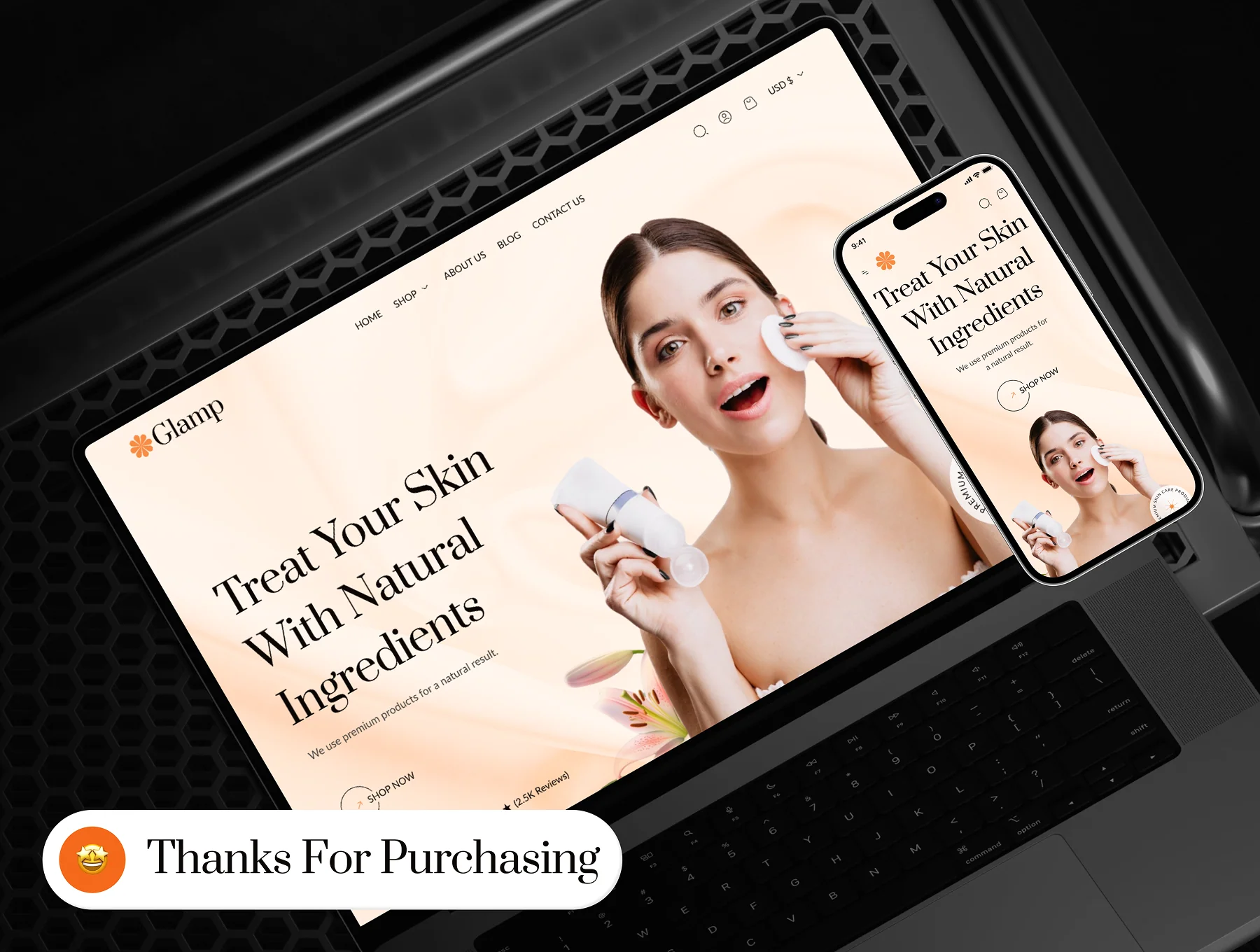 Glamp - Beauty Ecommerce Website Framer Template 10