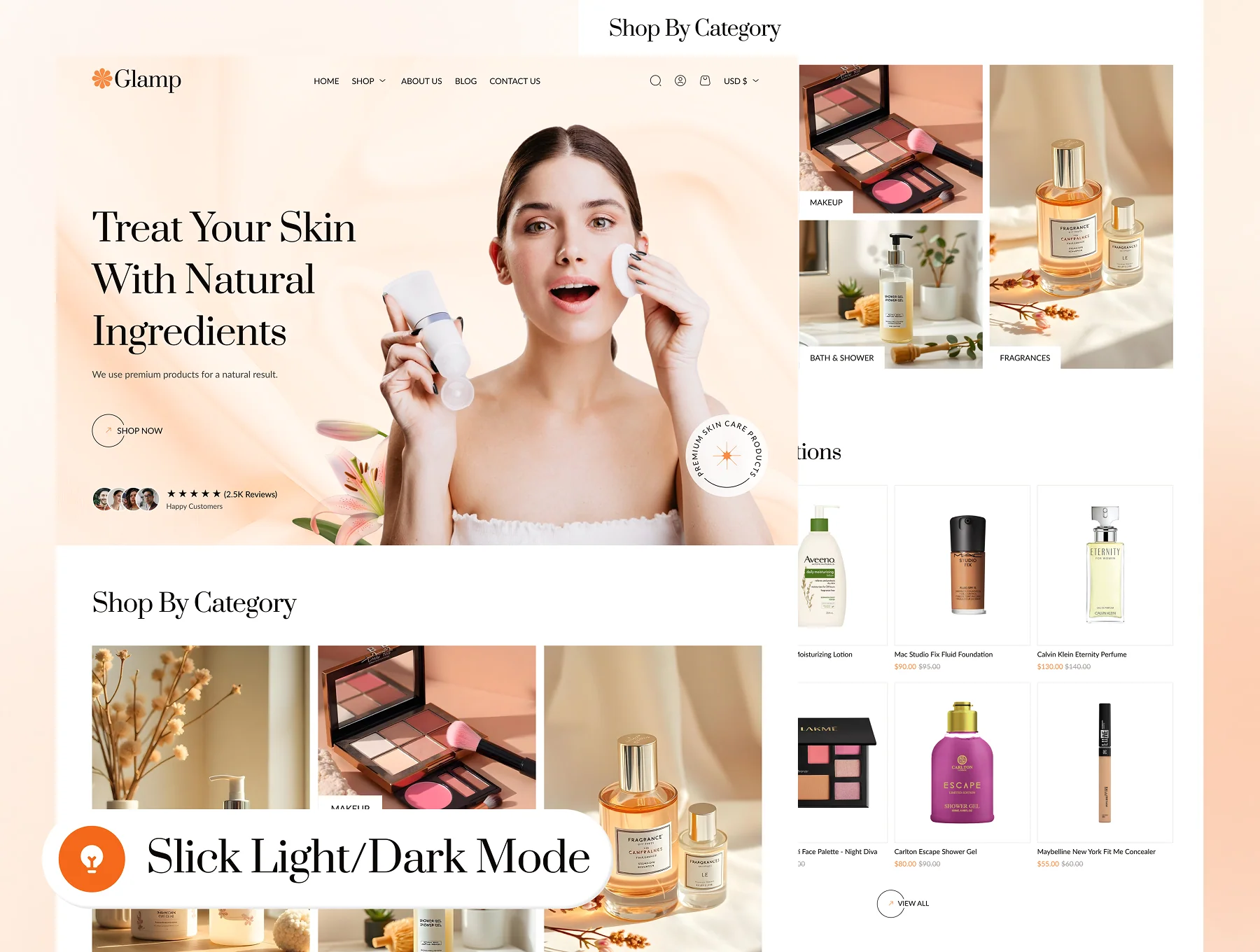 Glamp - Beauty Ecommerce Website Framer Template 4