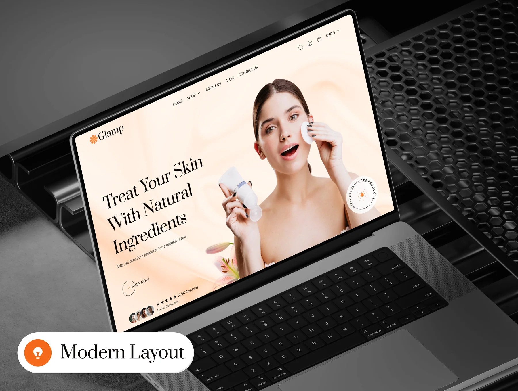 Glamp - Beauty Ecommerce Website Framer Template 5