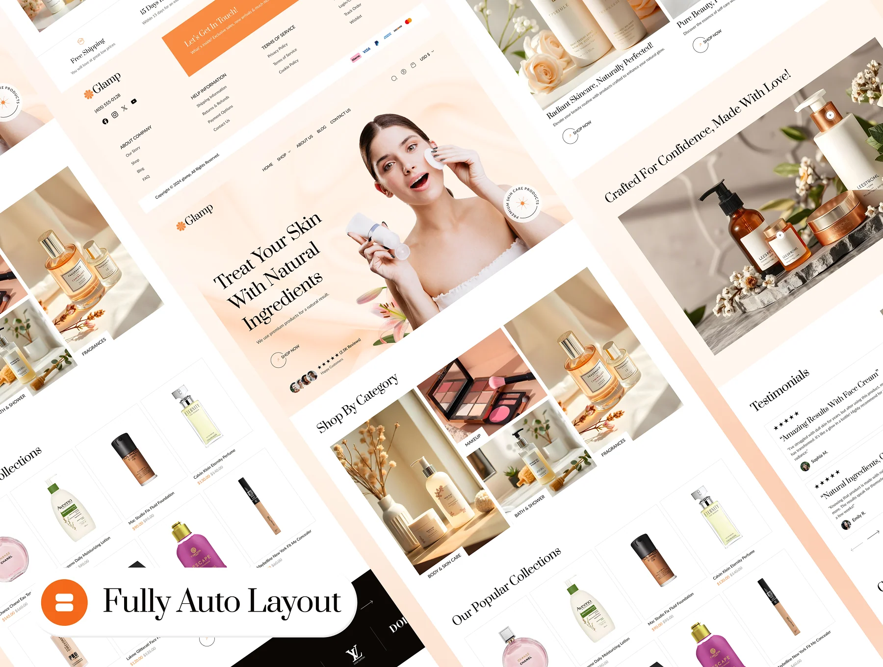 Glamp - Beauty Ecommerce Website Framer Template 6