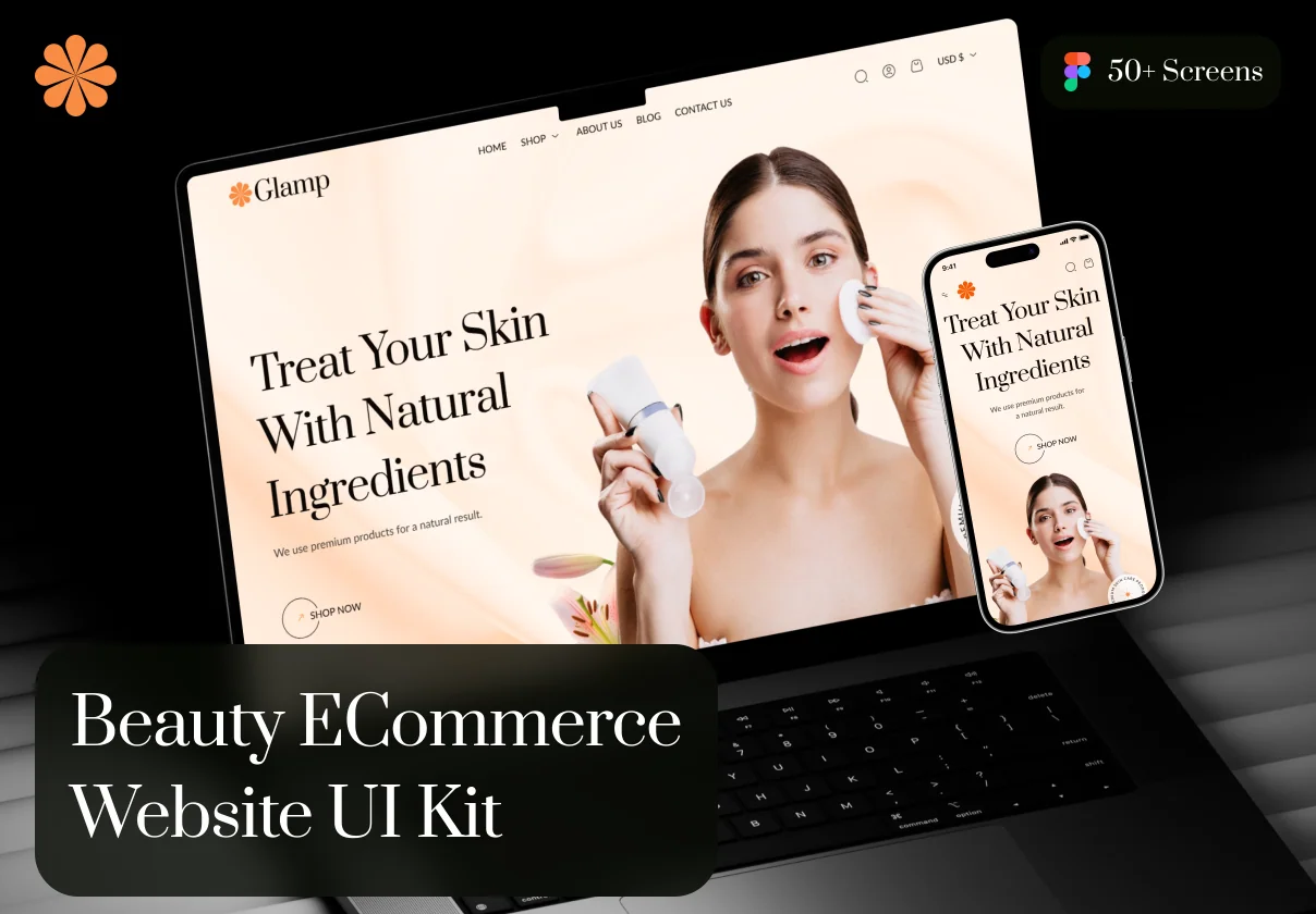 Glamp - Beauty Ecommerce Website UI Kit