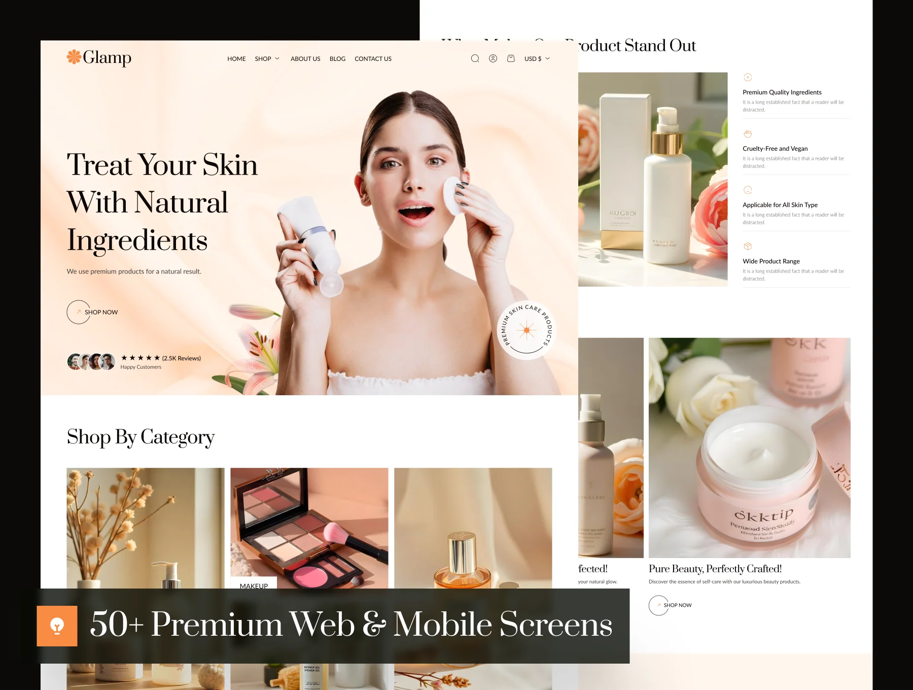 Glamp - Beauty Ecommerce Website UI Kit 5