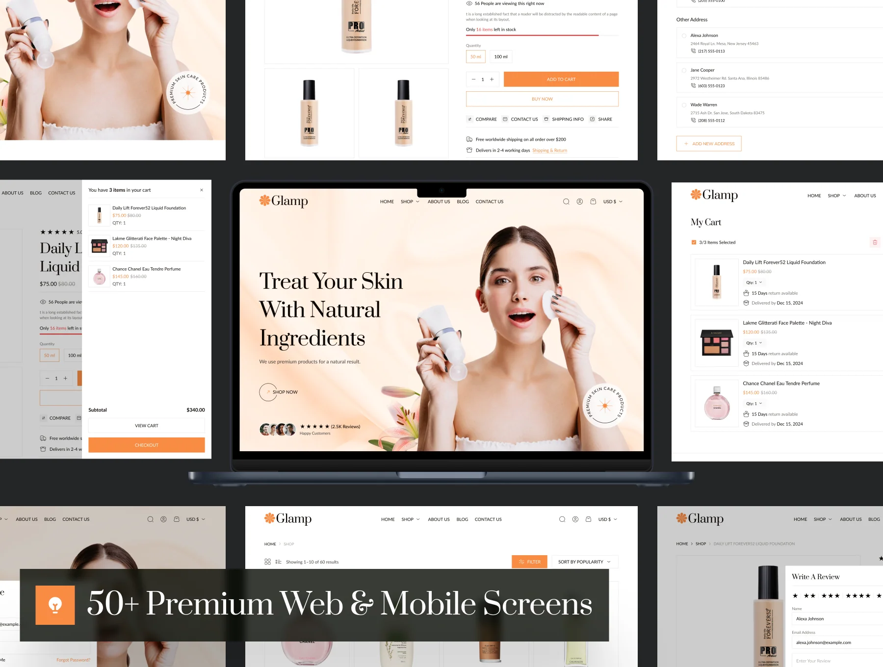 Glamp - Beauty Ecommerce Website UI Kit 6