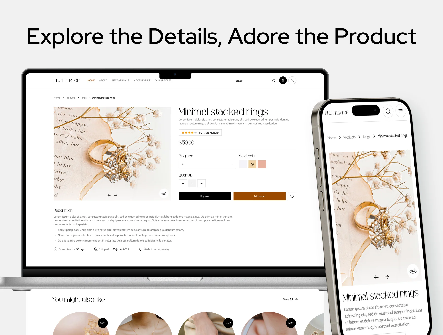 Glamwear: UI Kit for Women’s Clothing & Jewelry Websites 3