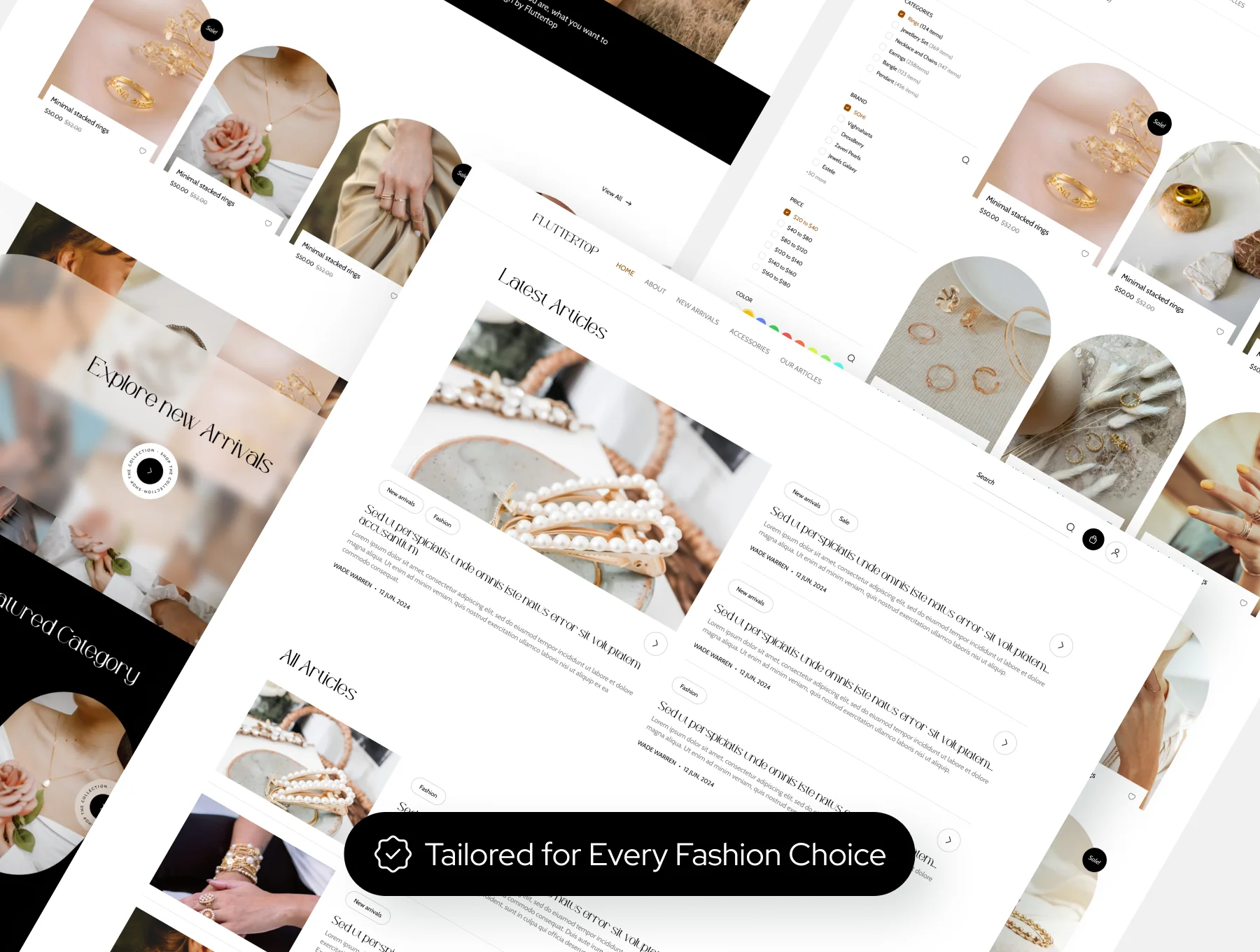 Glamwear: UI Kit for Women’s Clothing & Jewelry Websites 5