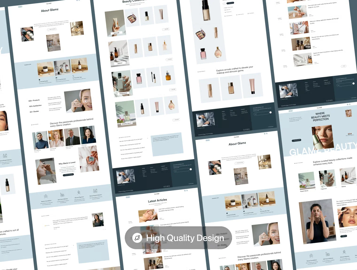 Glamz – Beauty & Cosmetics Website Design UI Kit 2