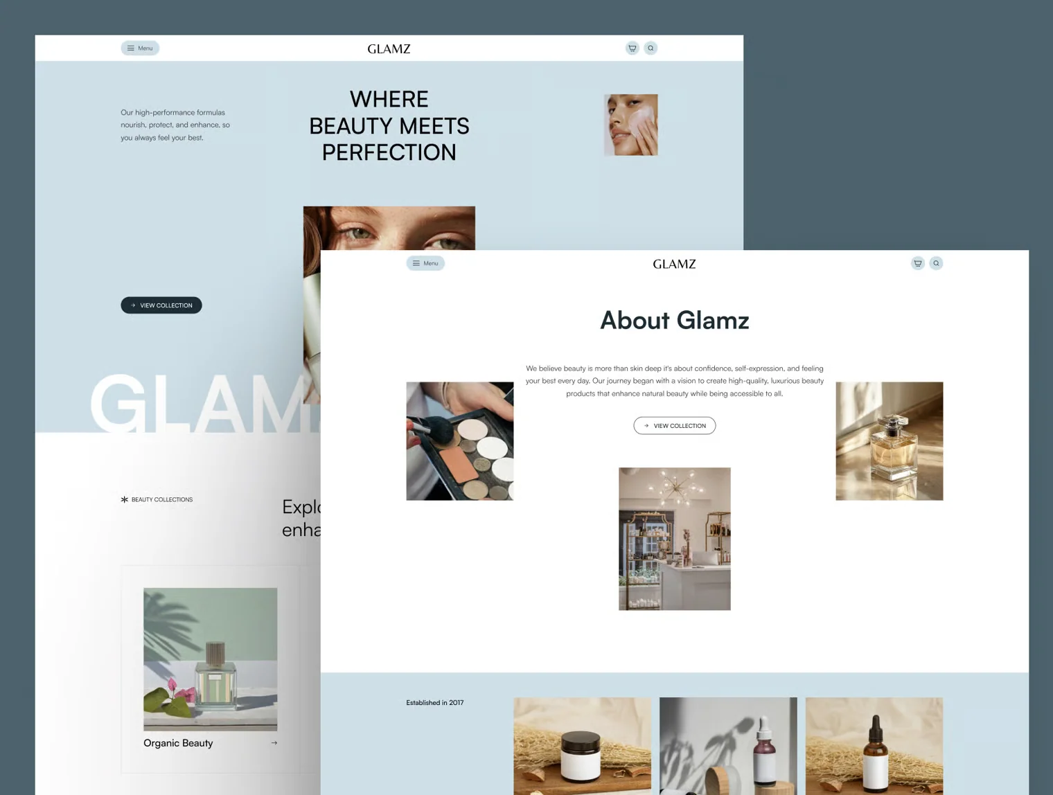 Glamz – Beauty & Cosmetics Website Design UI Kit 5