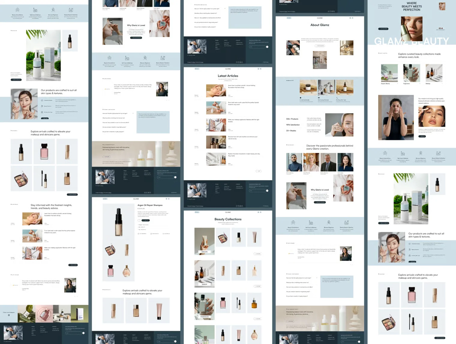 Glamz – Beauty & Cosmetics Website Design UI Kit 6