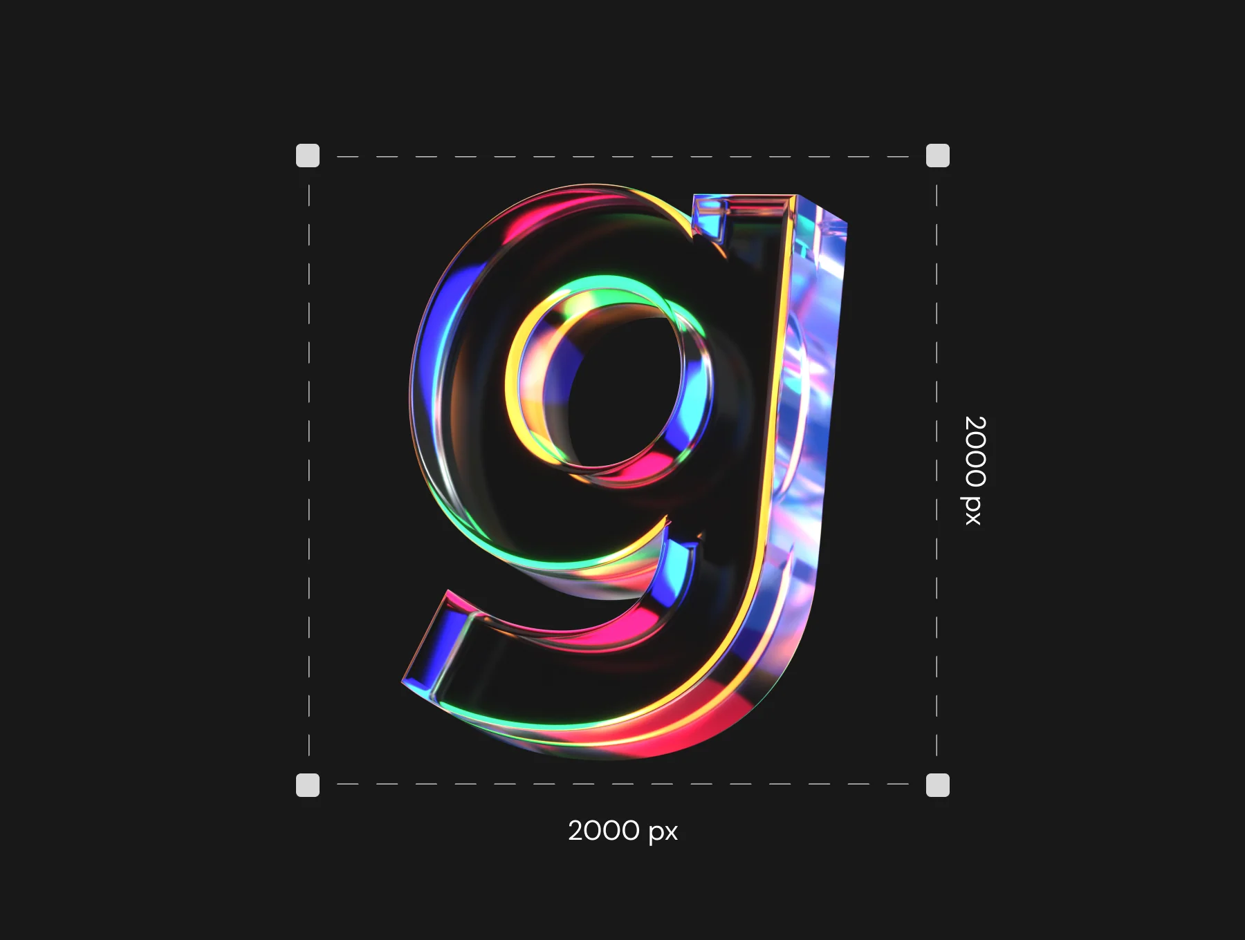Glass Letters 3D Icon Pack 3