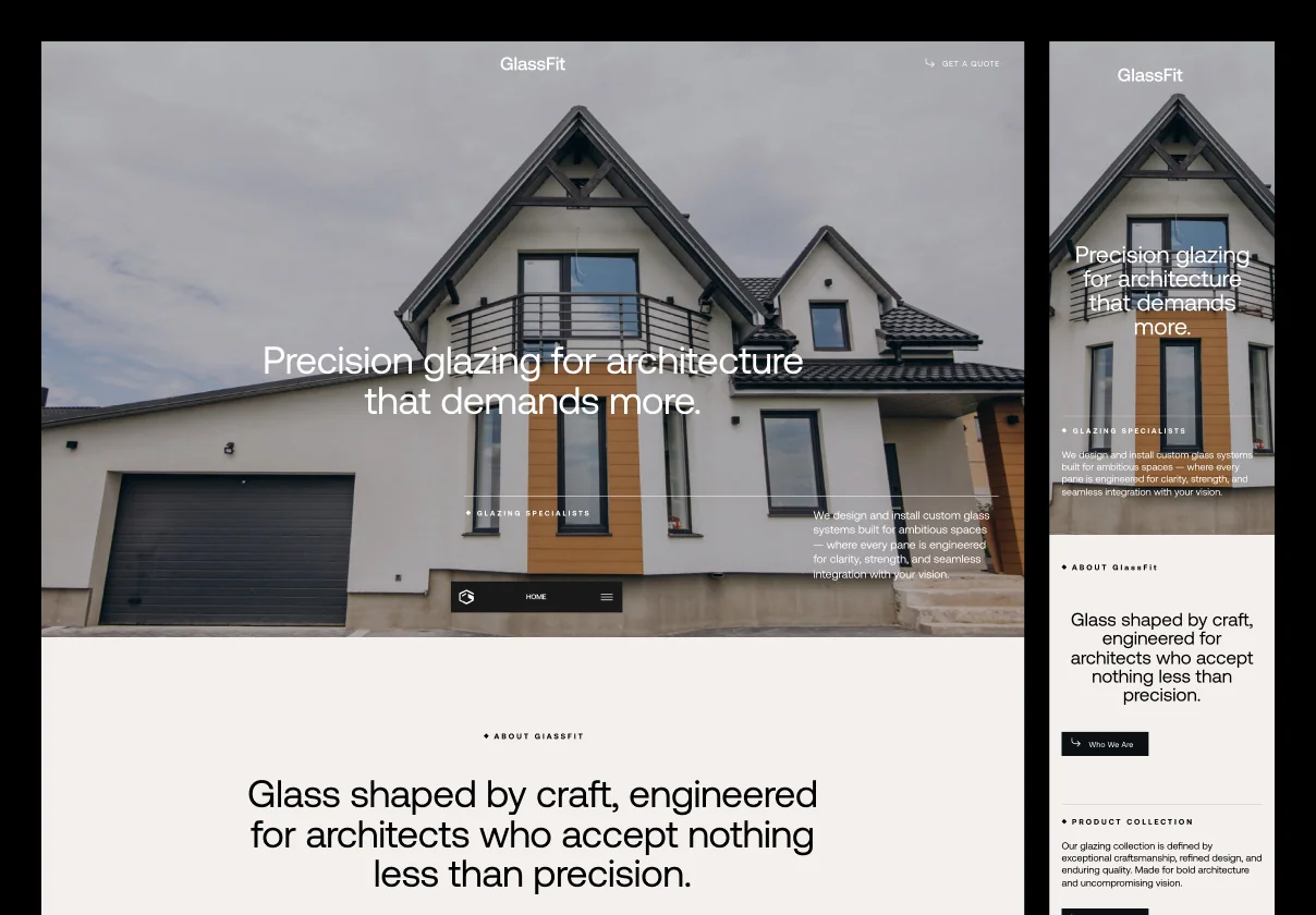 GlassFit — Glazing & Glass Construction Website UI Kit