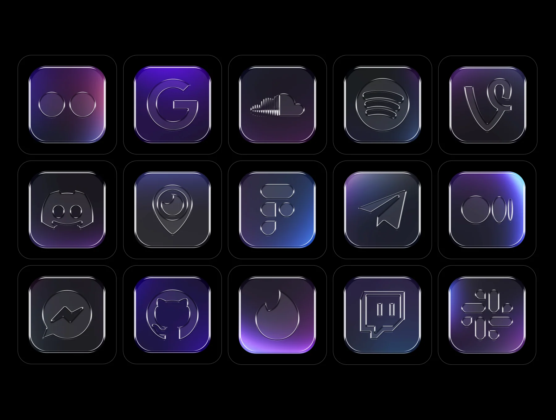 Glassify – Social Media Icons 4