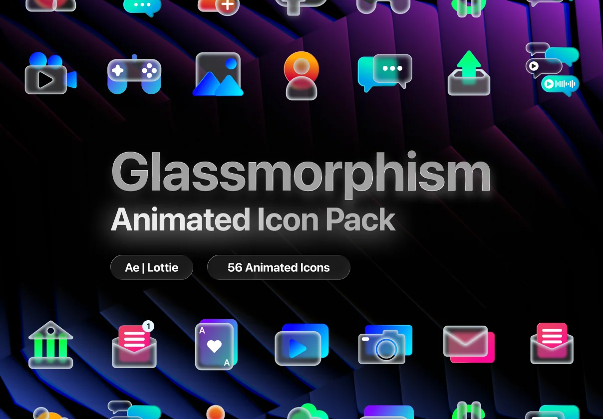 Glassmorphism Animated Icon