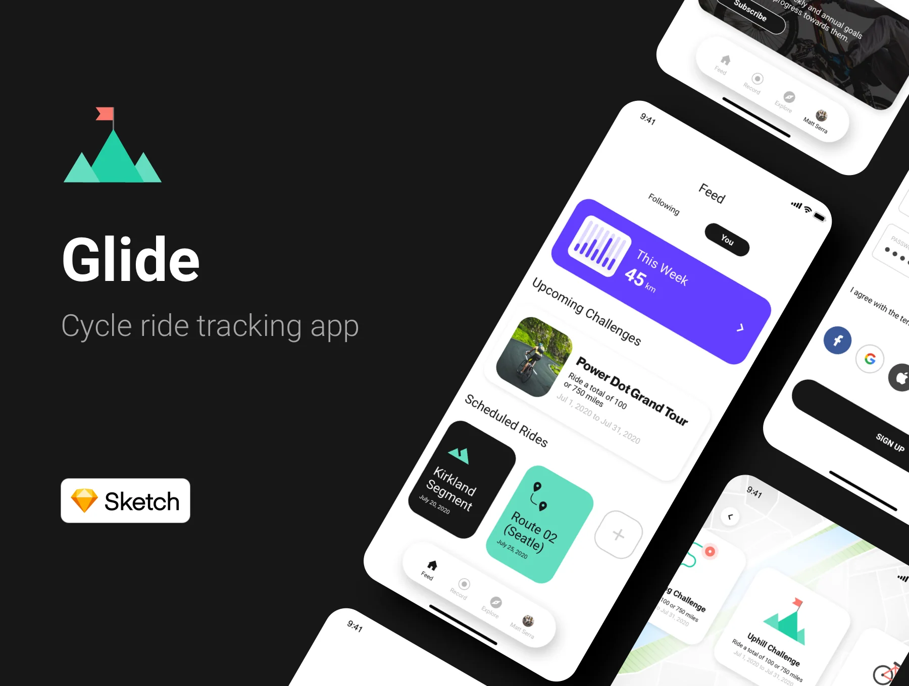 Glide Cycling App (UI Kit)