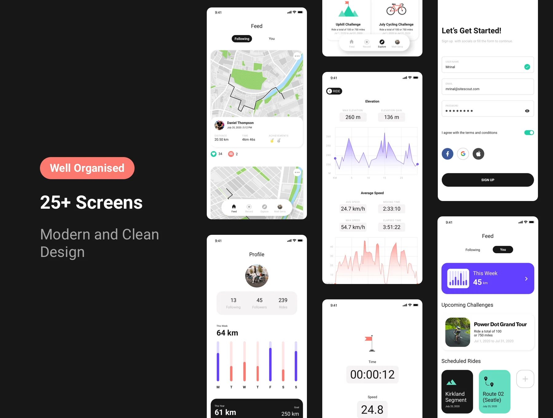 Glide Cycling App (UI Kit) 2