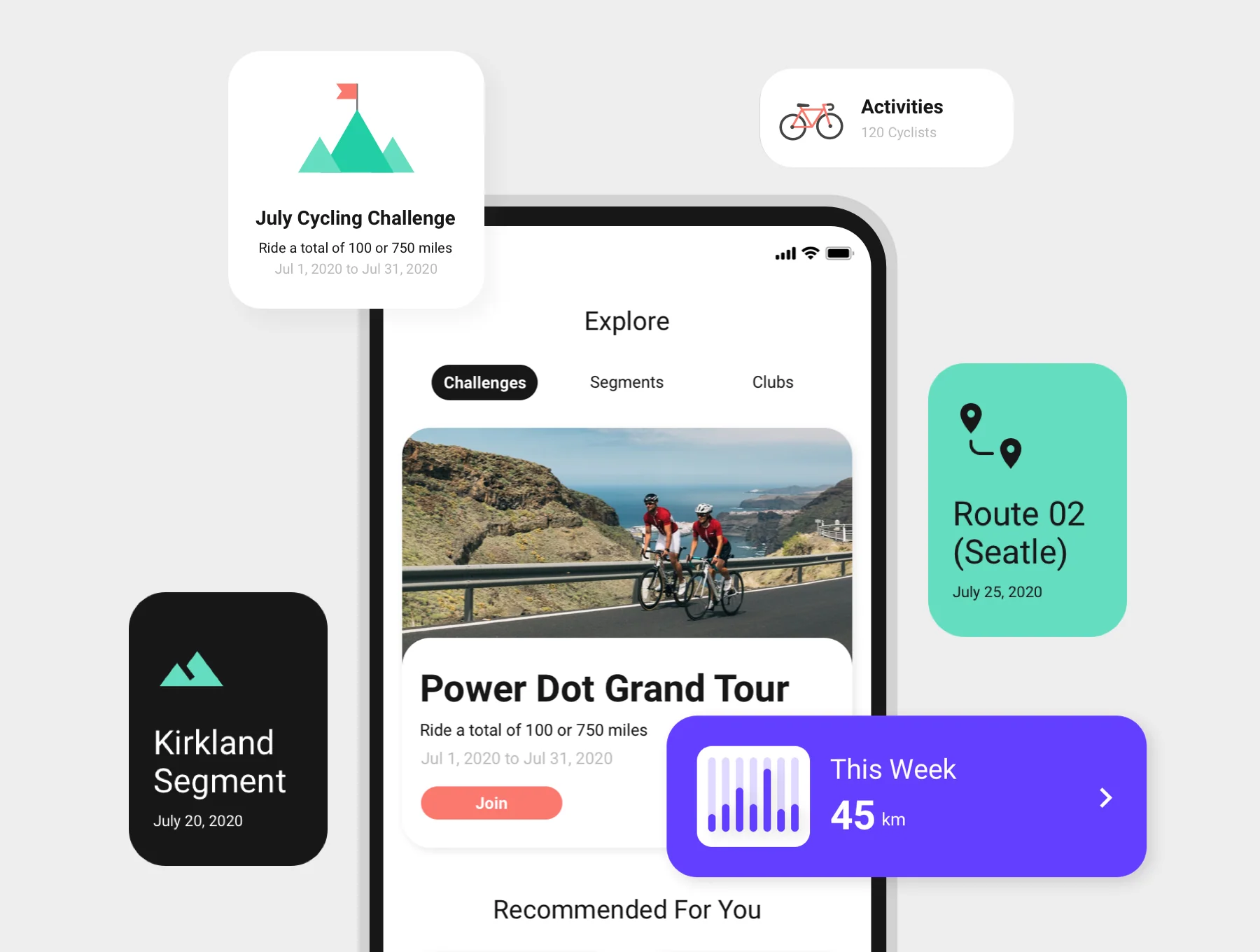 Glide Cycling App (UI Kit) 5