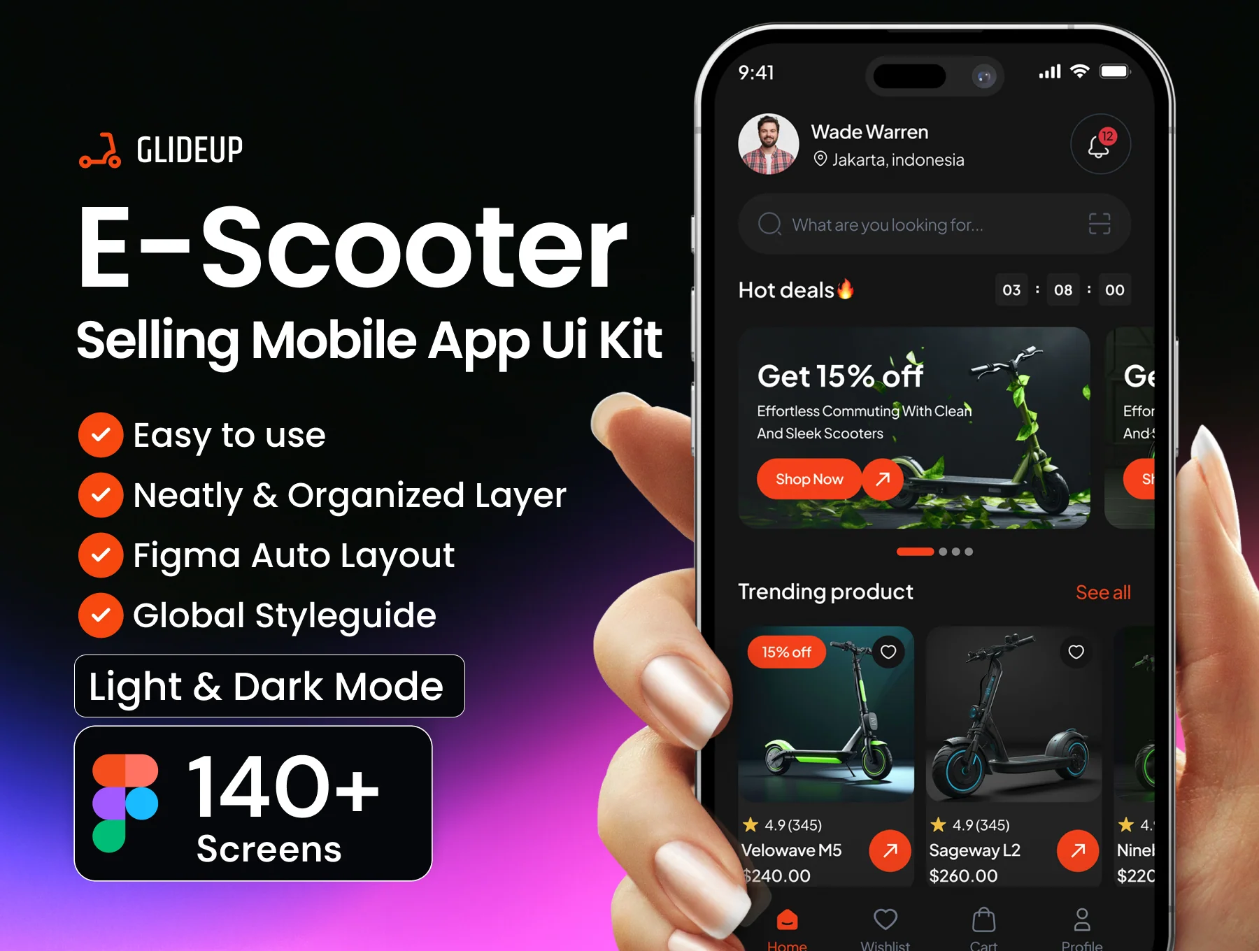 GlideUp – E-Scooter E-Commerce App UI Kit