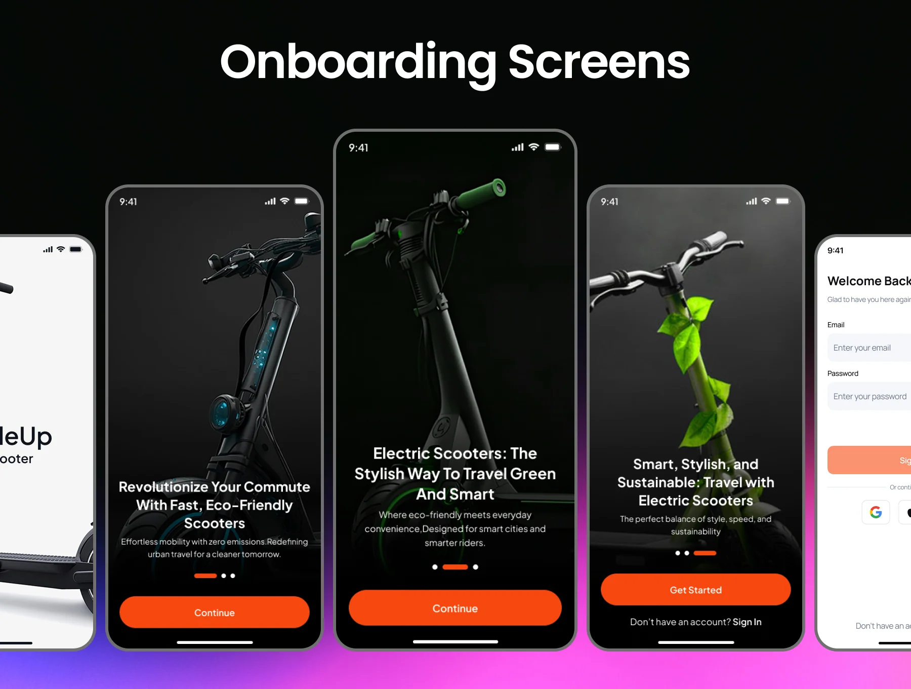 GlideUp – E-Scooter E-Commerce App UI Kit 3