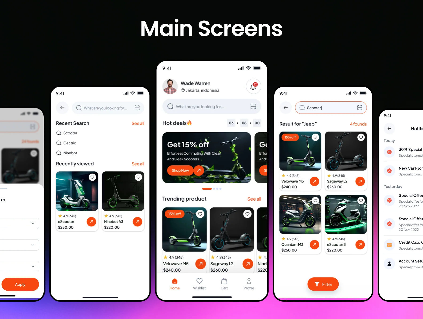 GlideUp – E-Scooter E-Commerce App UI Kit 5